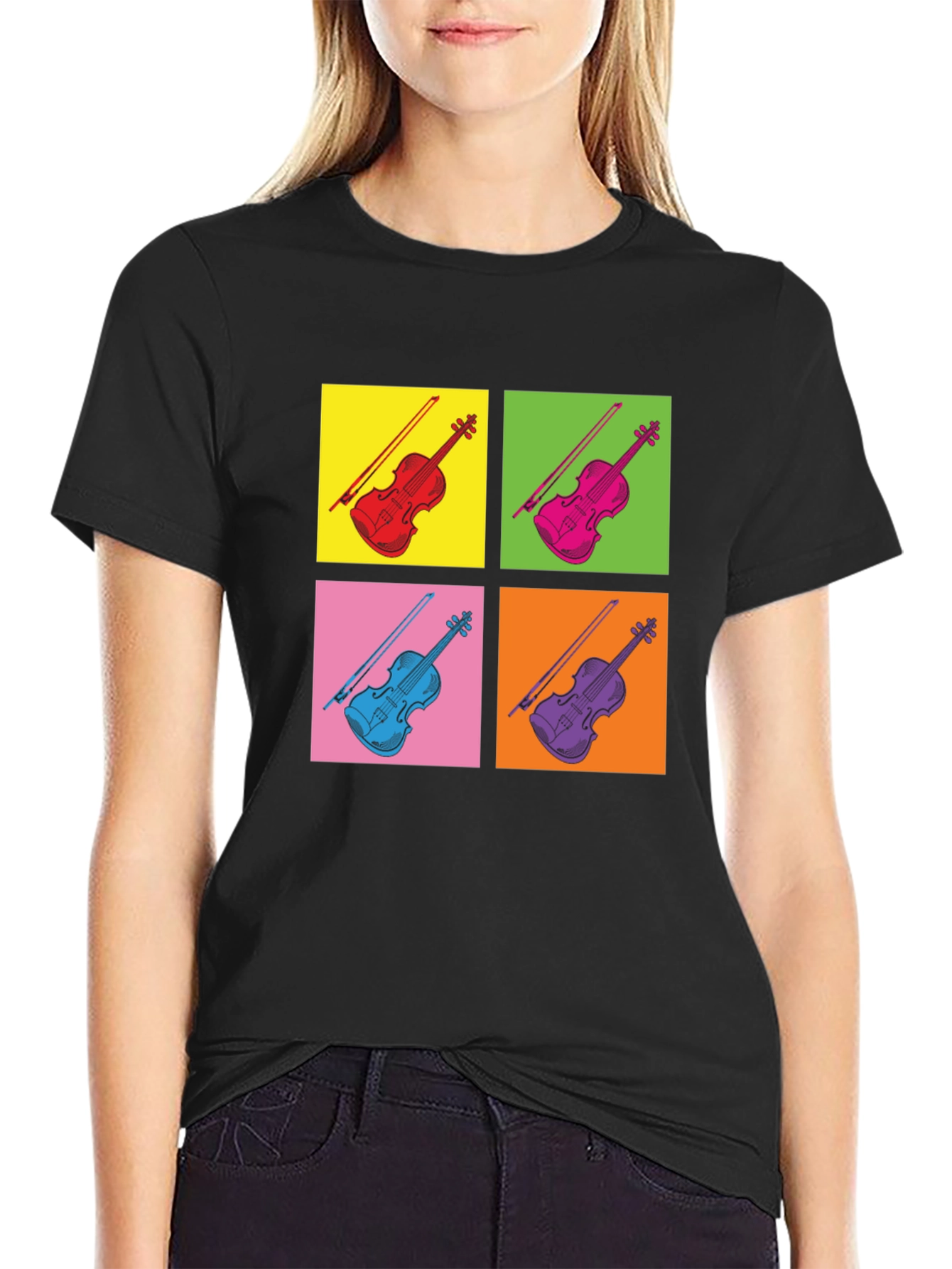 Pop Art Violin T-Shirt - Musicians Tee