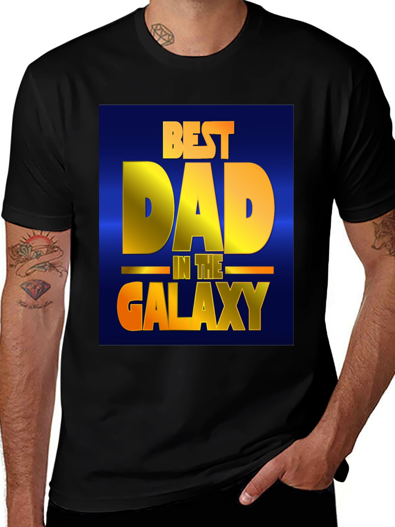 Best Dad in the Galaxy Black T-Shirt
