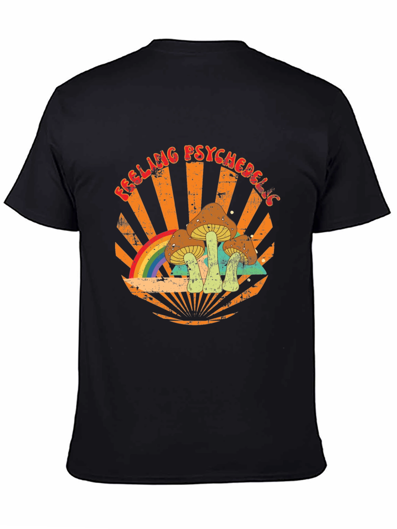 Feeling Psychedelic Graphic Tee - Retro Mushroom Rainbow