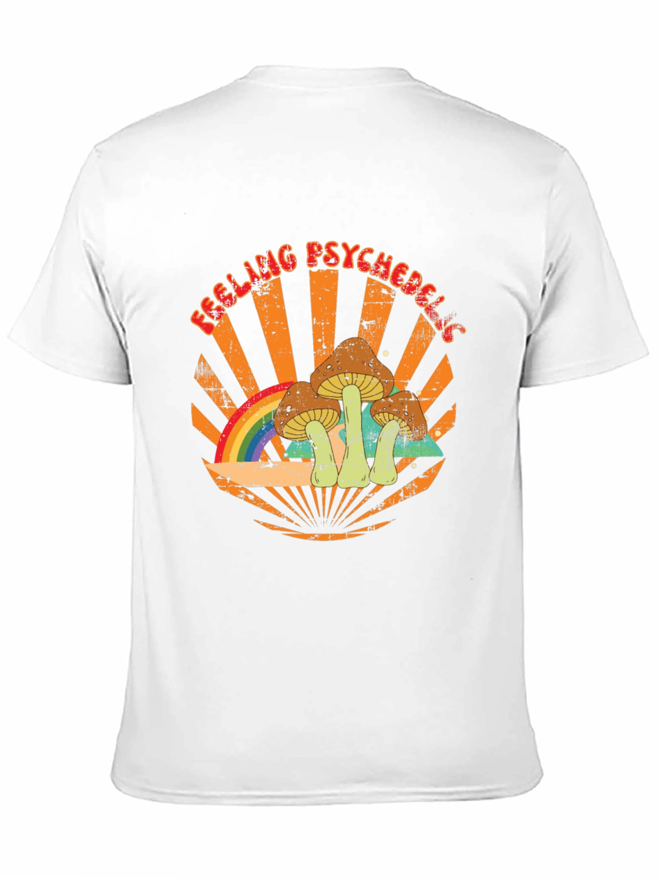Feeling Psychedelic Graphic Tee - Retro Mushroom Rainbow