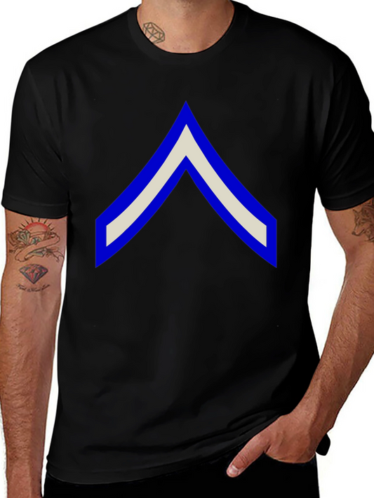 Chevron Graphic Tee - Black Cotton Casual Shirt