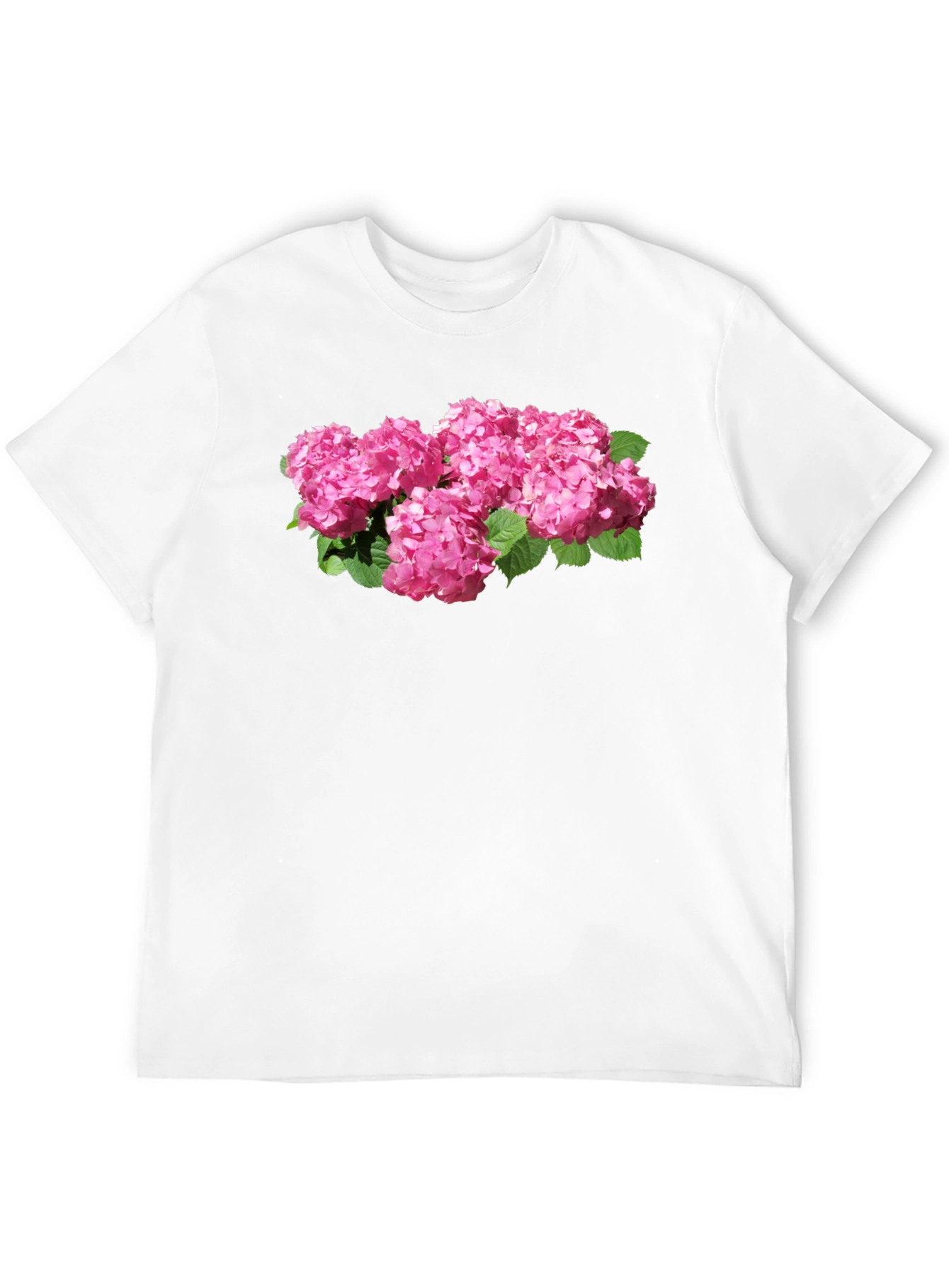 Floral Hydrangea Graphic Black T-Shirt