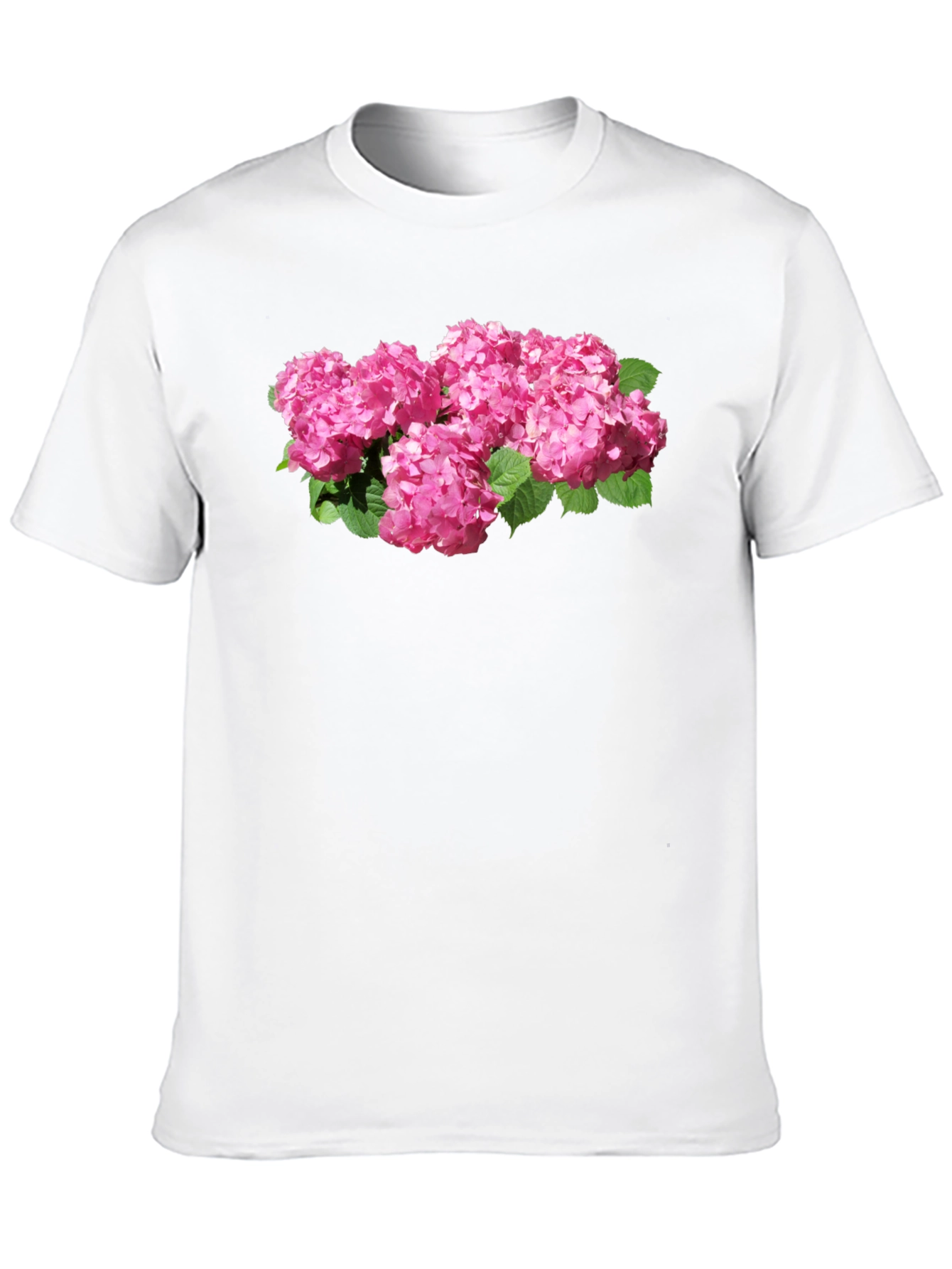 Floral Hydrangea Graphic Black T-Shirt