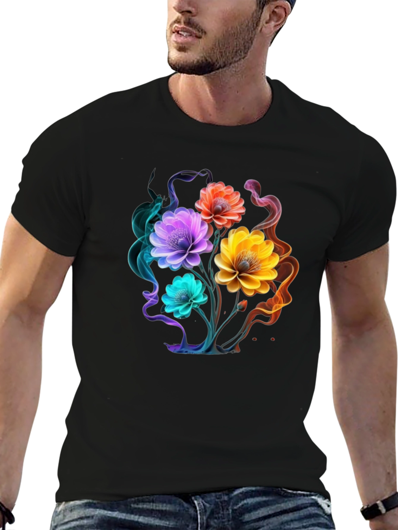 Floral Smoke Graphic T-Shirt