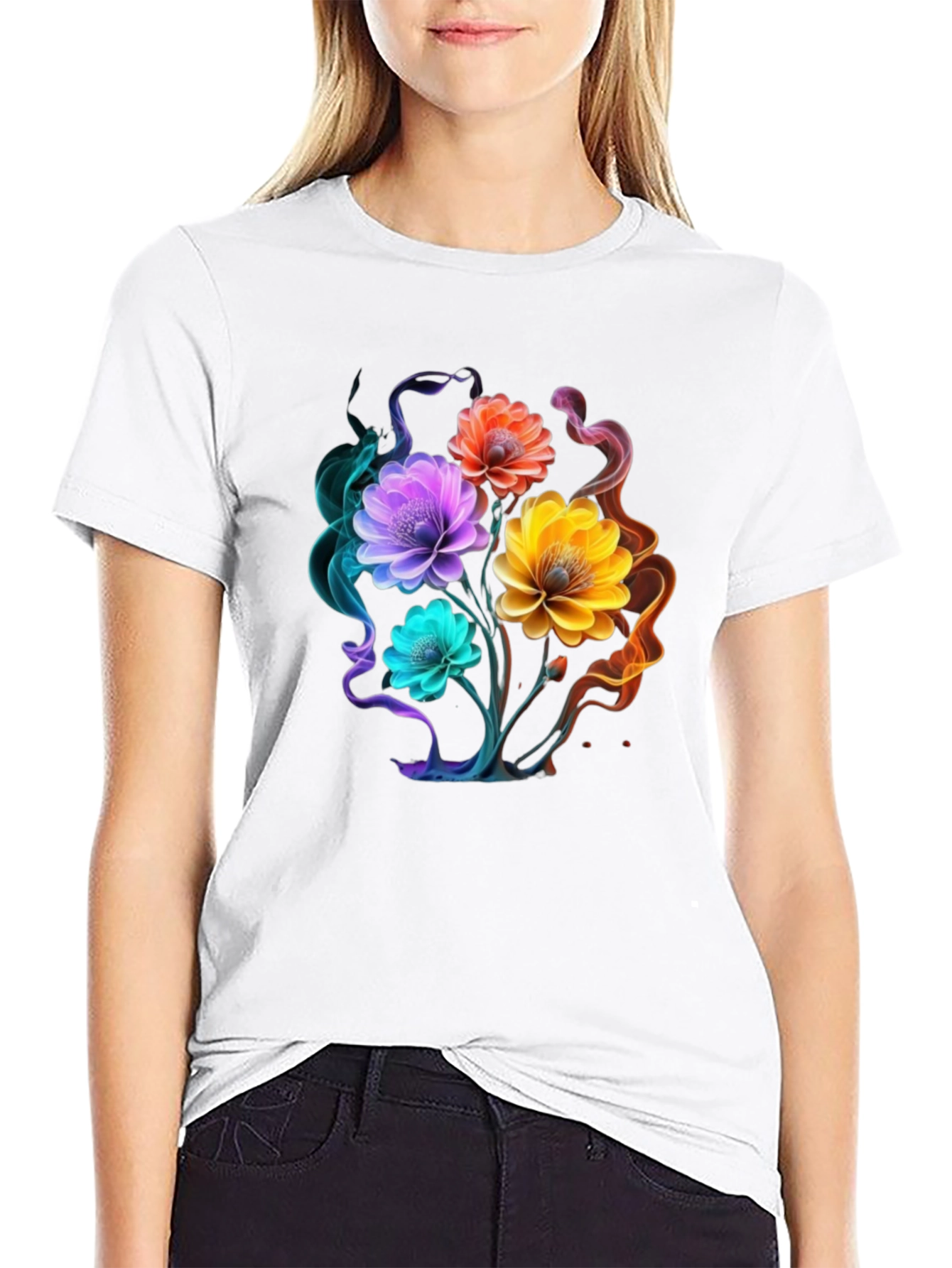 Floral Smoke Graphic T-Shirt