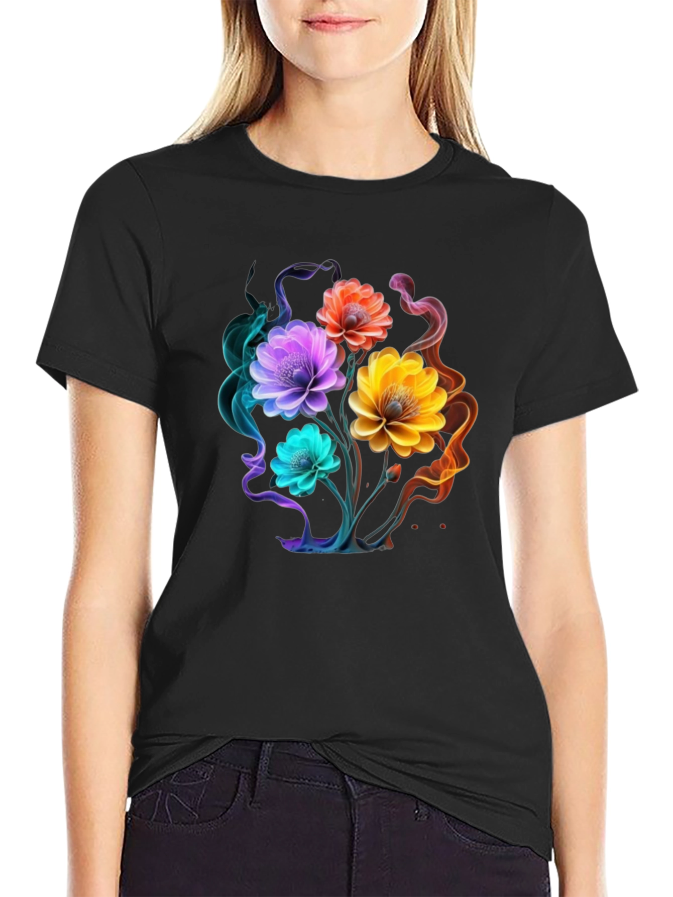 Floral Smoke Graphic T-Shirt