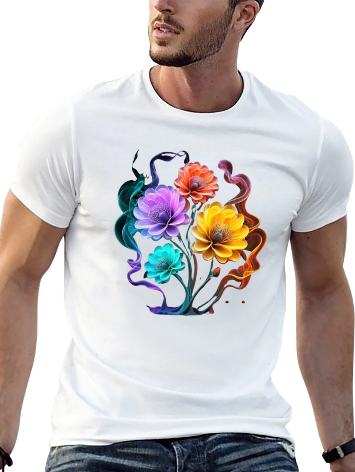 Floral Smoke Graphic T-Shirt