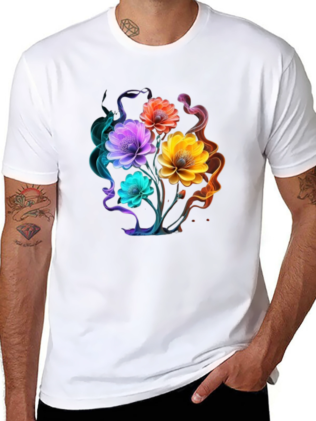 Floral Smoke Graphic T-Shirt