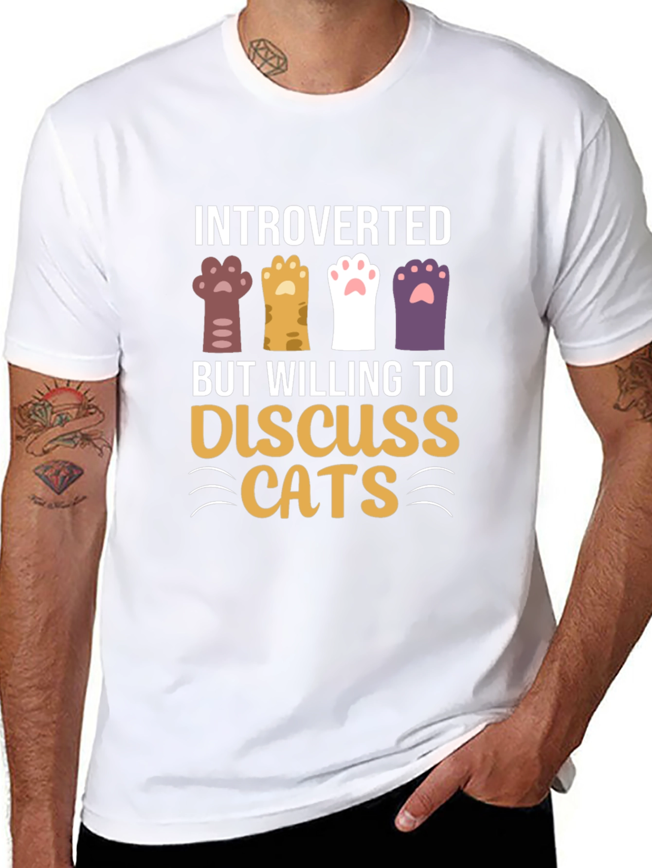 Introverted But Willing to Discuss Cats T-Shirt