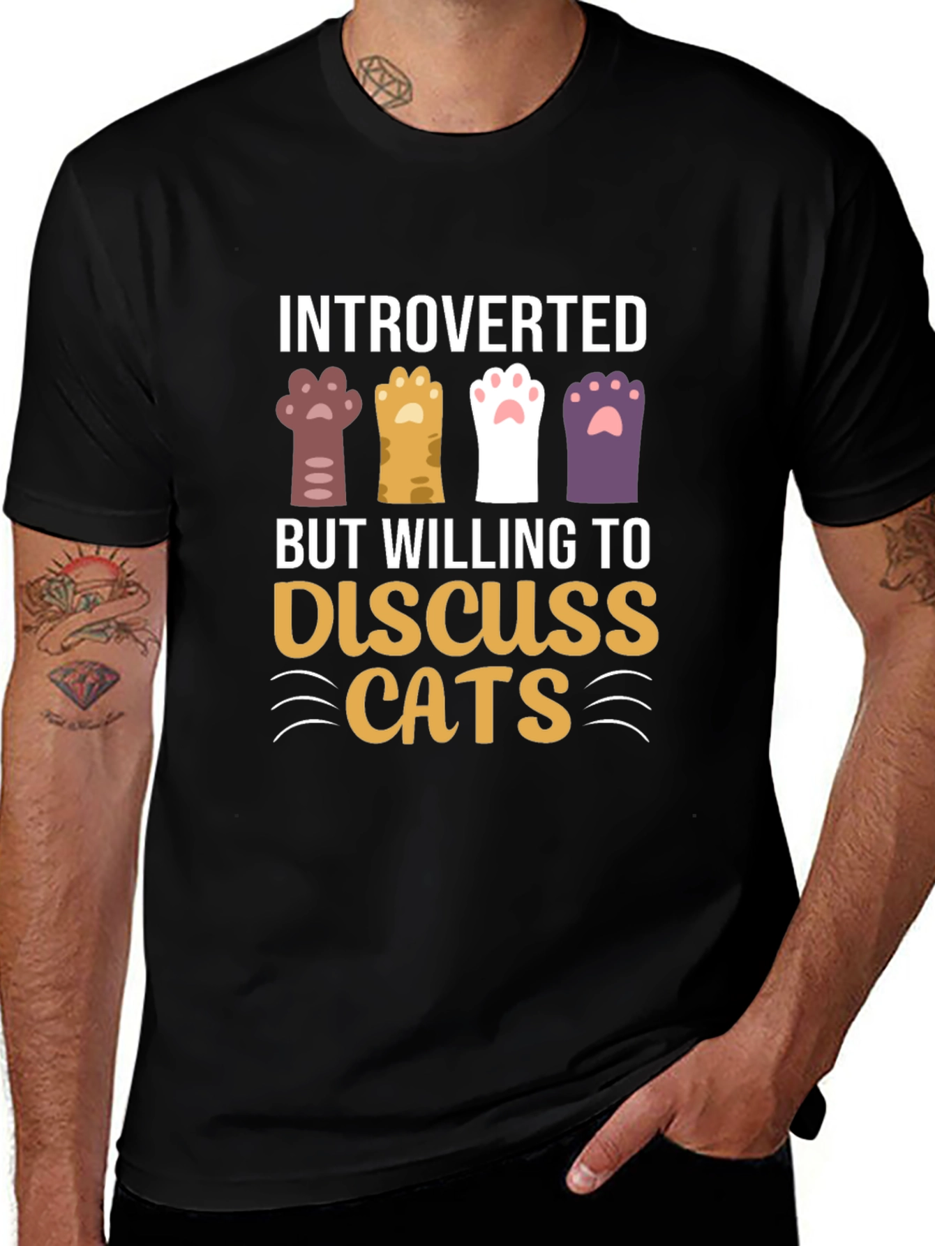 Introverted But Willing to Discuss Cats T-Shirt