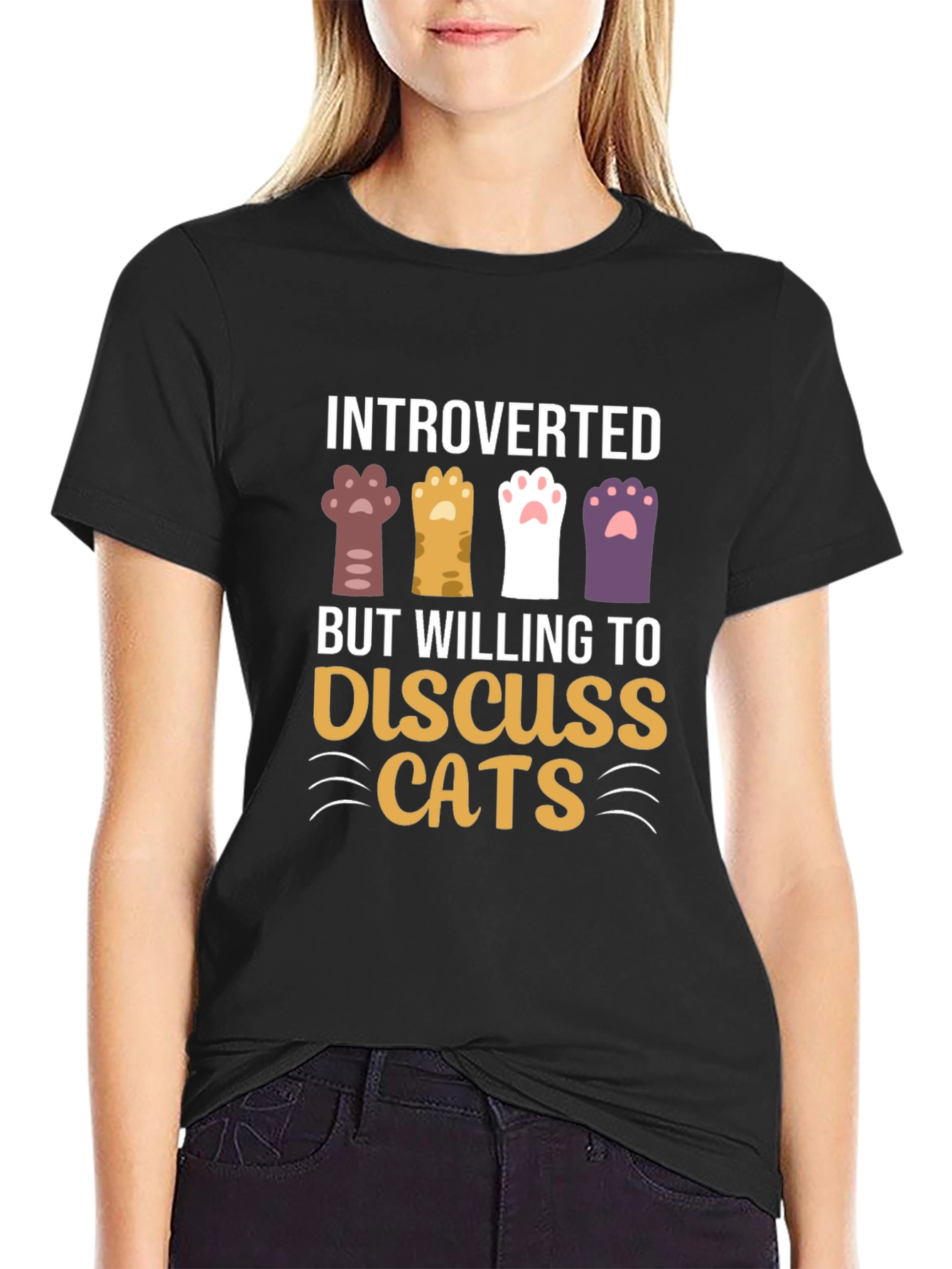 Introverted But Willing to Discuss Cats T-Shirt