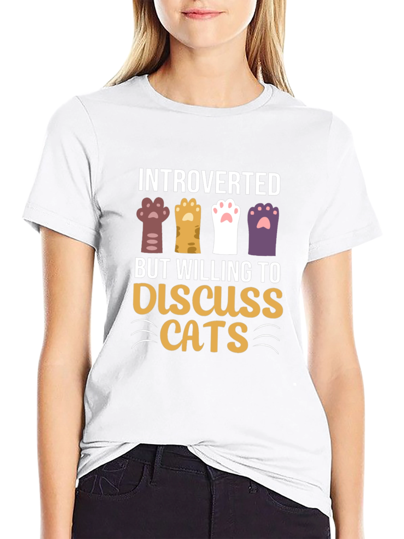 Introverted But Willing to Discuss Cats T-Shirt