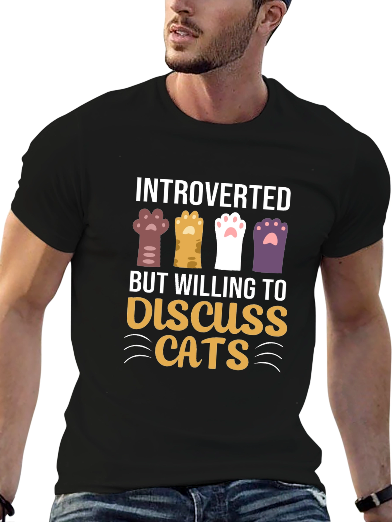 Introverted But Willing to Discuss Cats T-Shirt