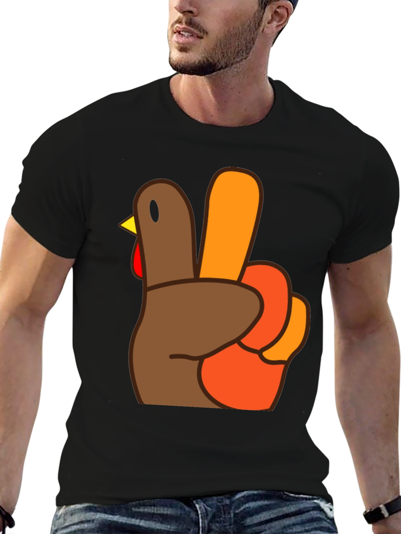 Funny Thanksgiving Turkey Peace Sign T-Shirt