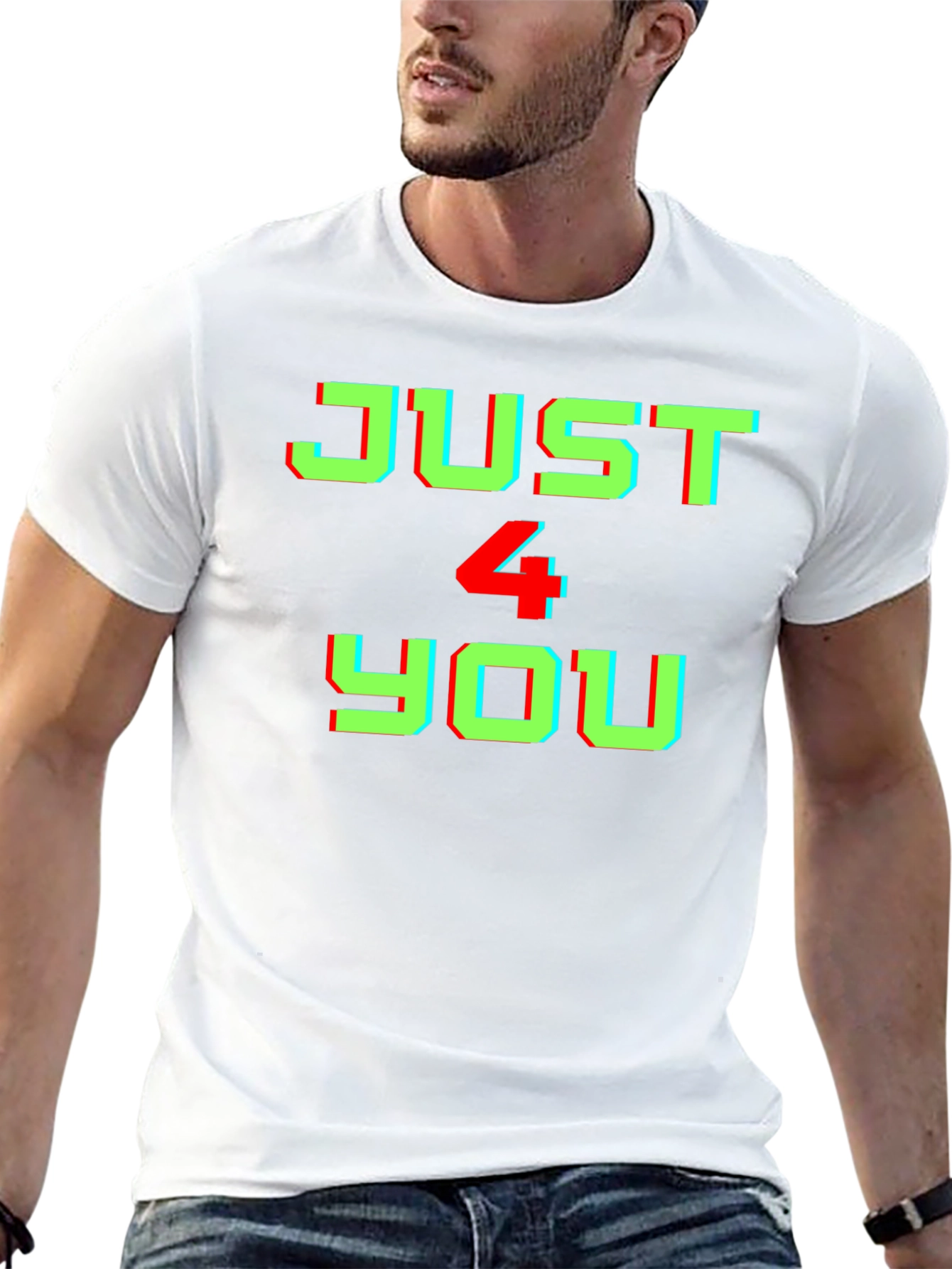 Just 4 You Graphic Tee - Black Cotton T-Shirt