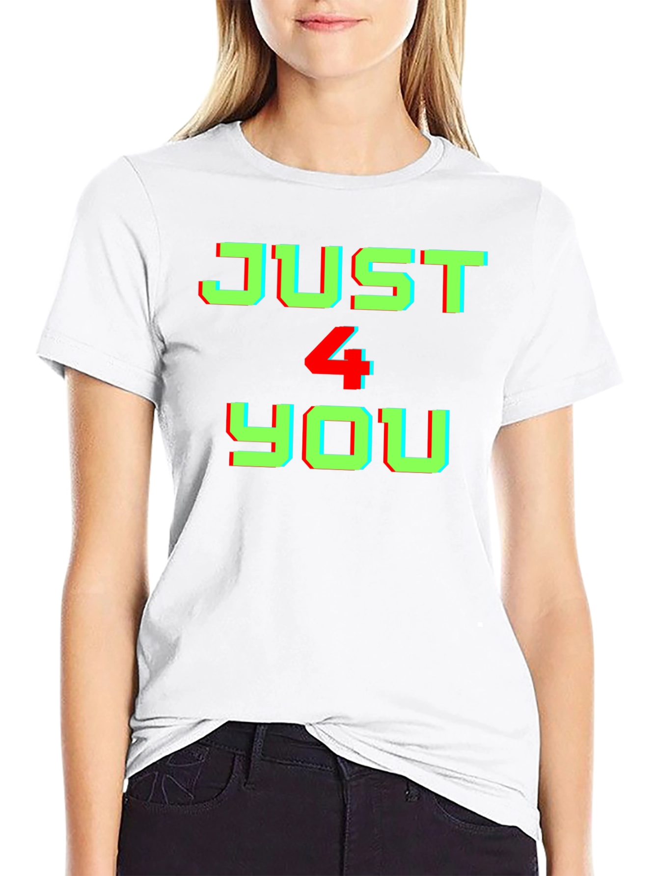Just 4 You Graphic Tee - Black Cotton T-Shirt