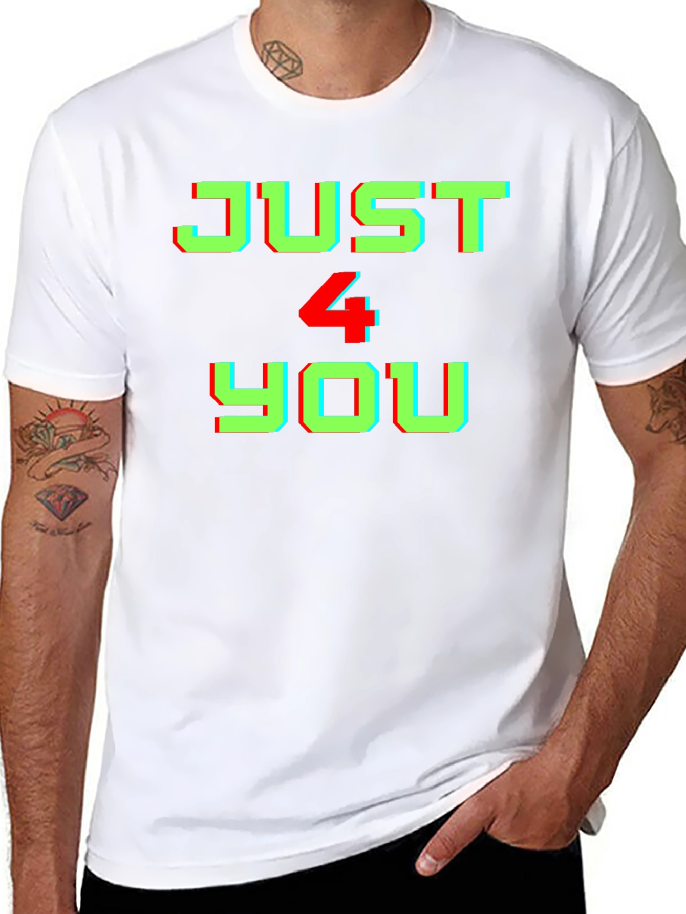 Just 4 You Graphic Tee - Black Cotton T-Shirt