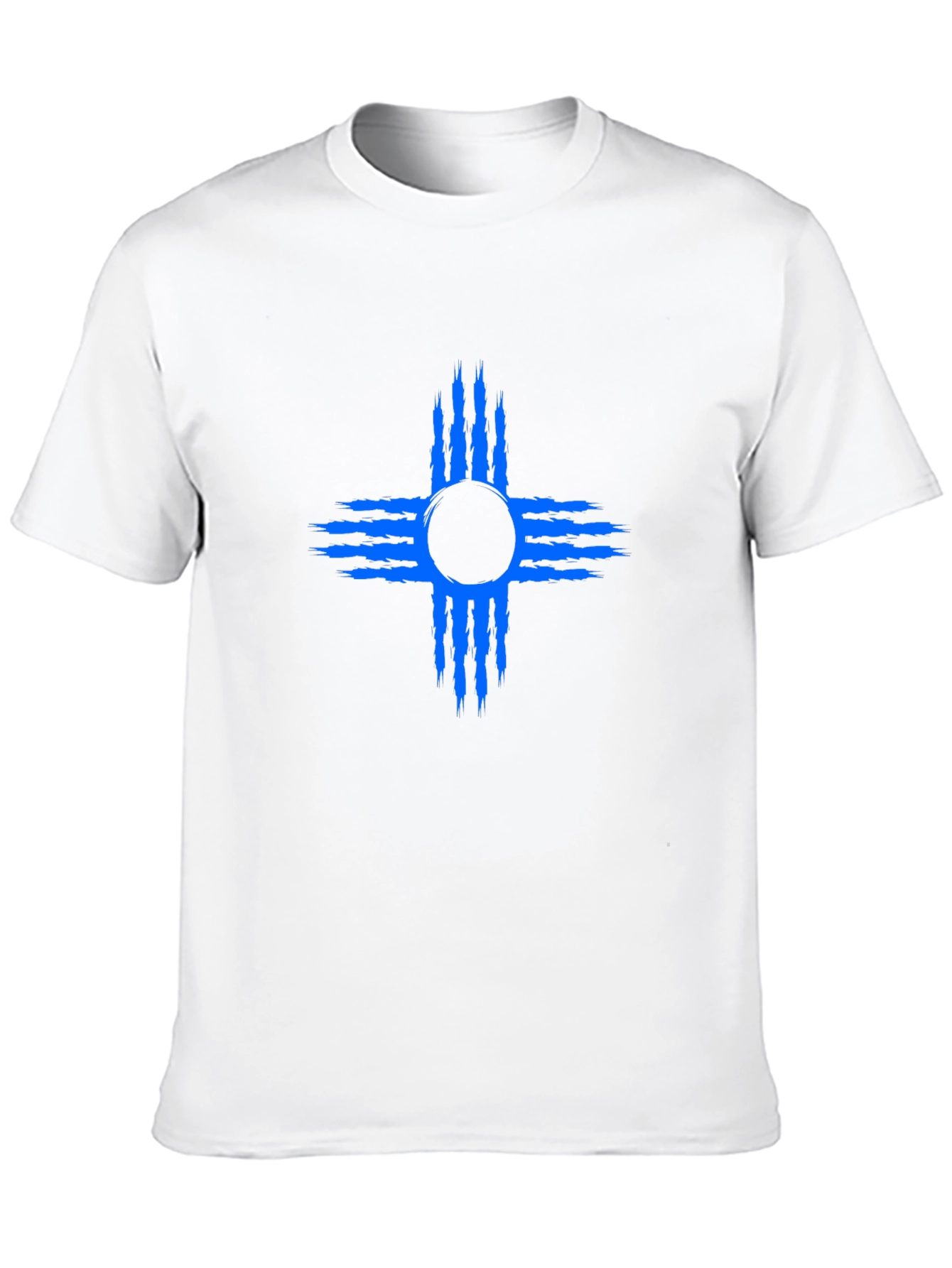 Black T-Shirt with Blue Zia Symbol
