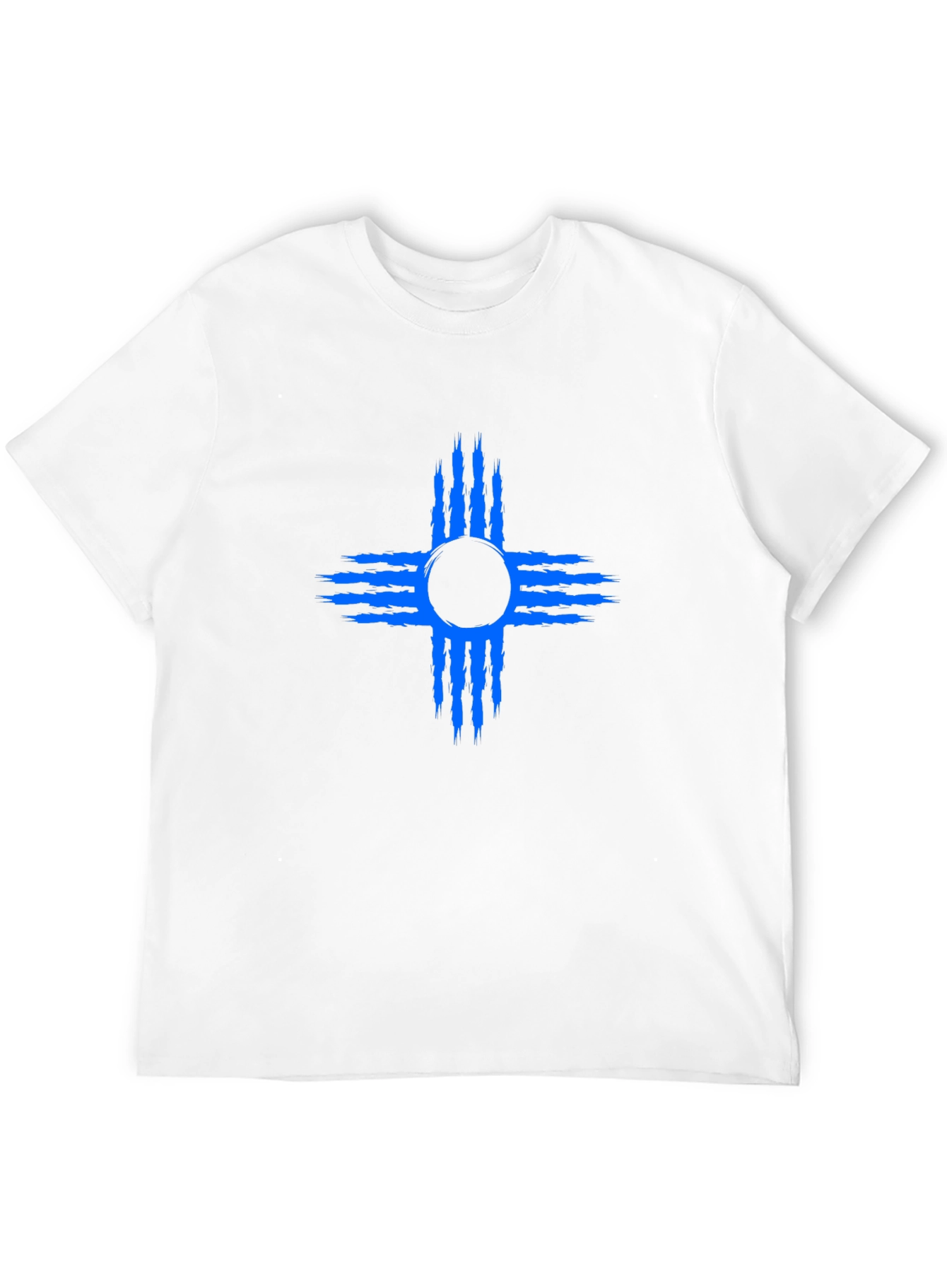 Black T-Shirt with Blue Zia Symbol