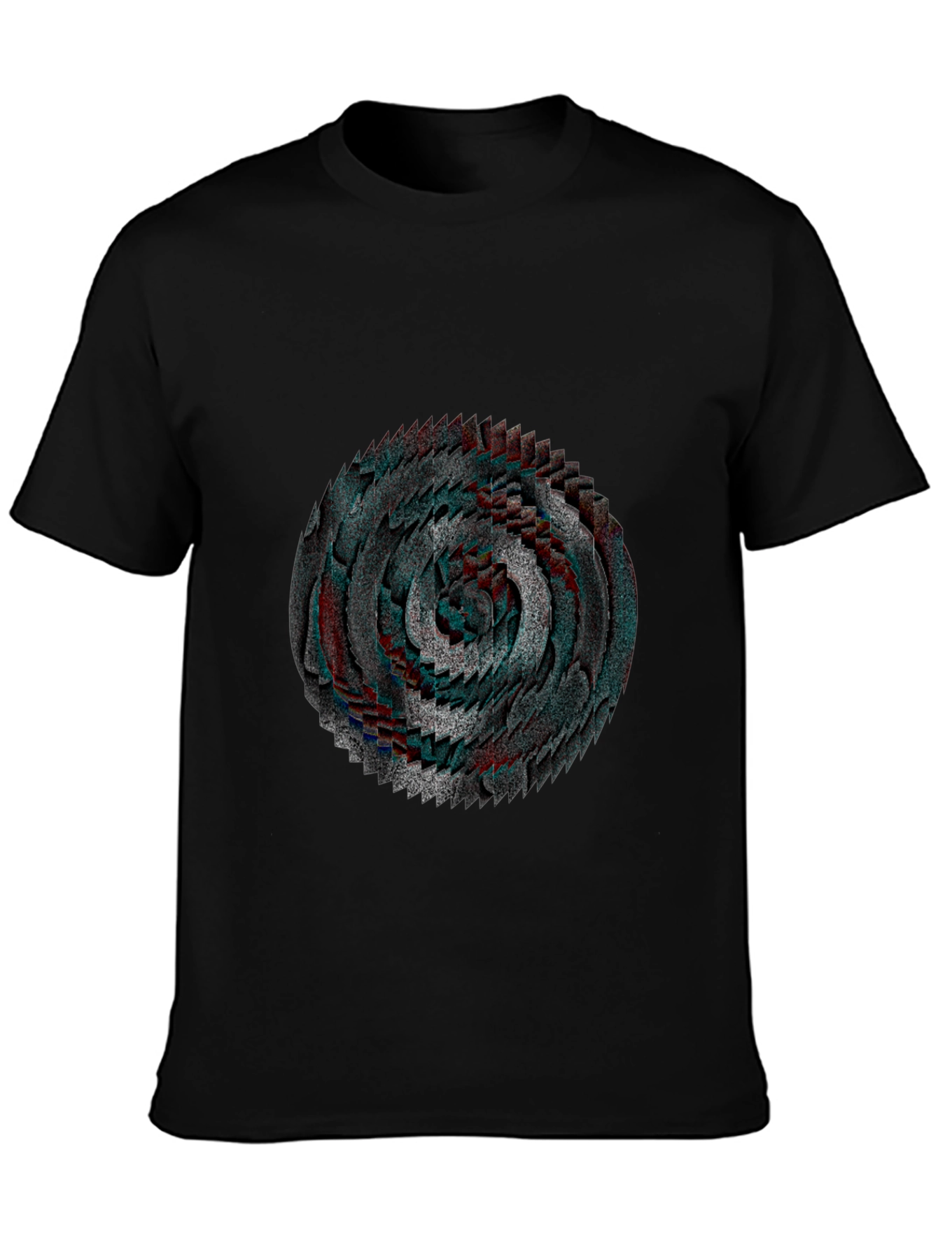 Abstract Swirl Graphic Black T-Shirt