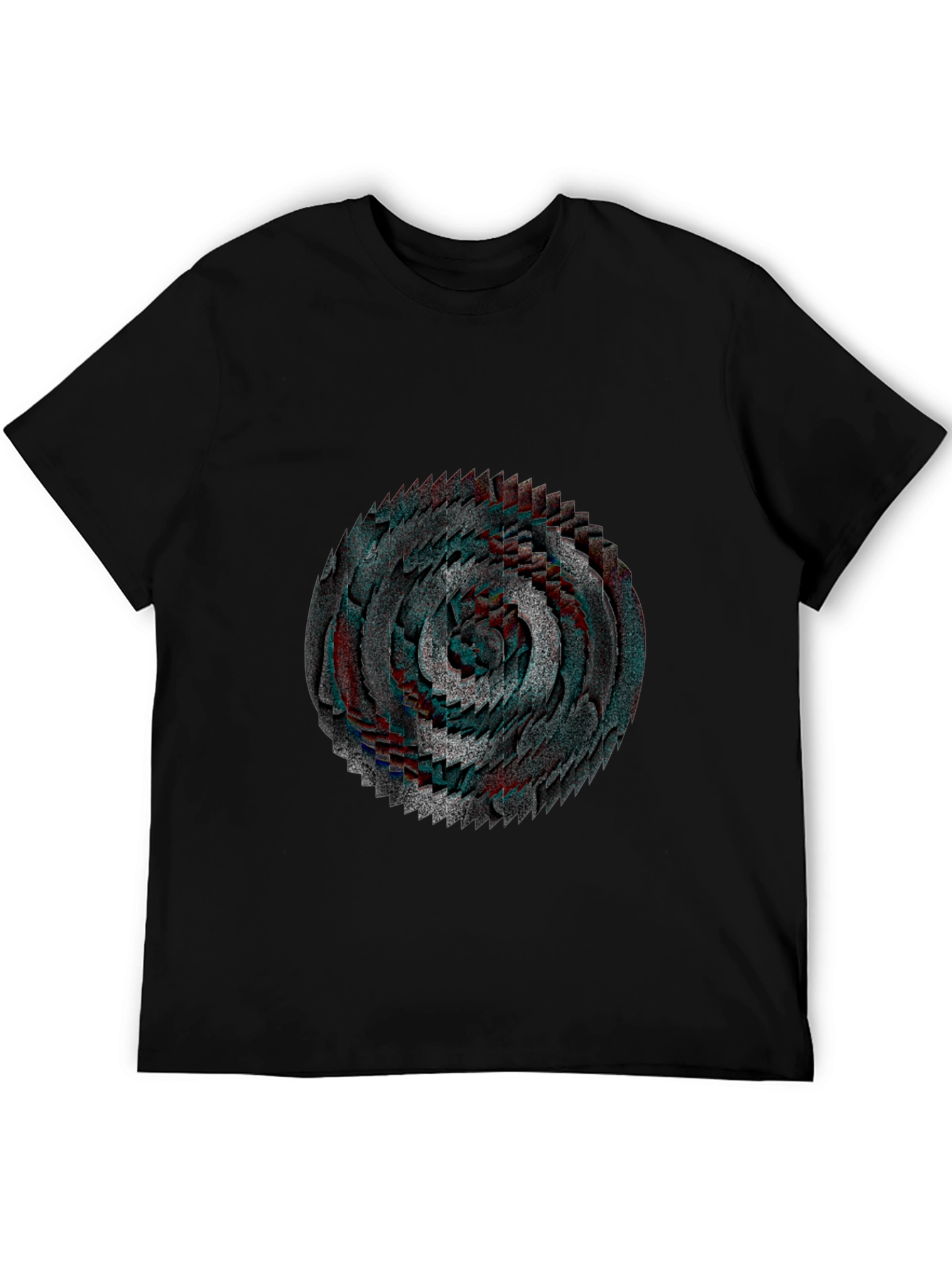 Abstract Swirl Graphic Black T-Shirt
