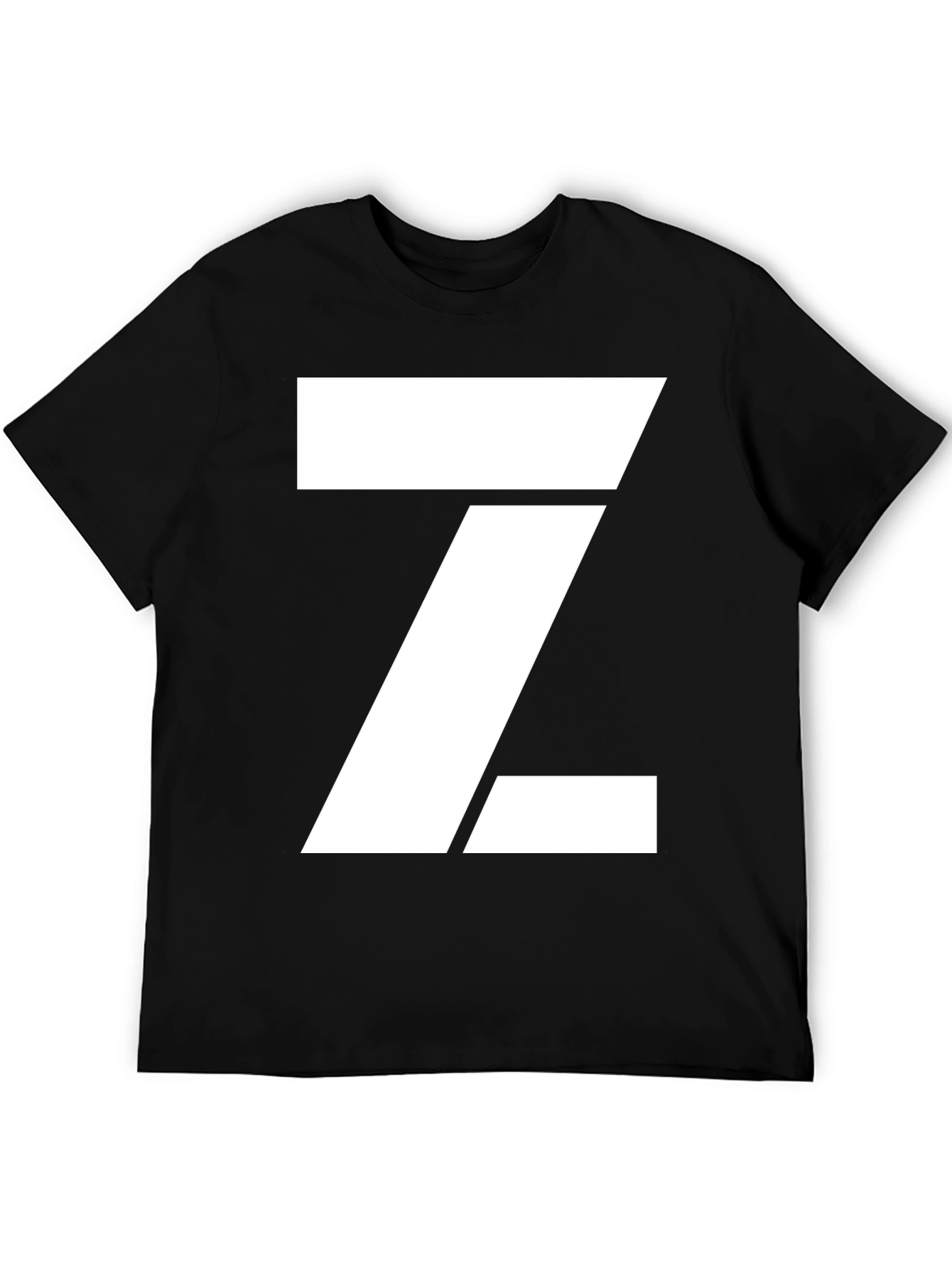 Modern Letter Z Graphic Tee - Stylish Black T-Shirt