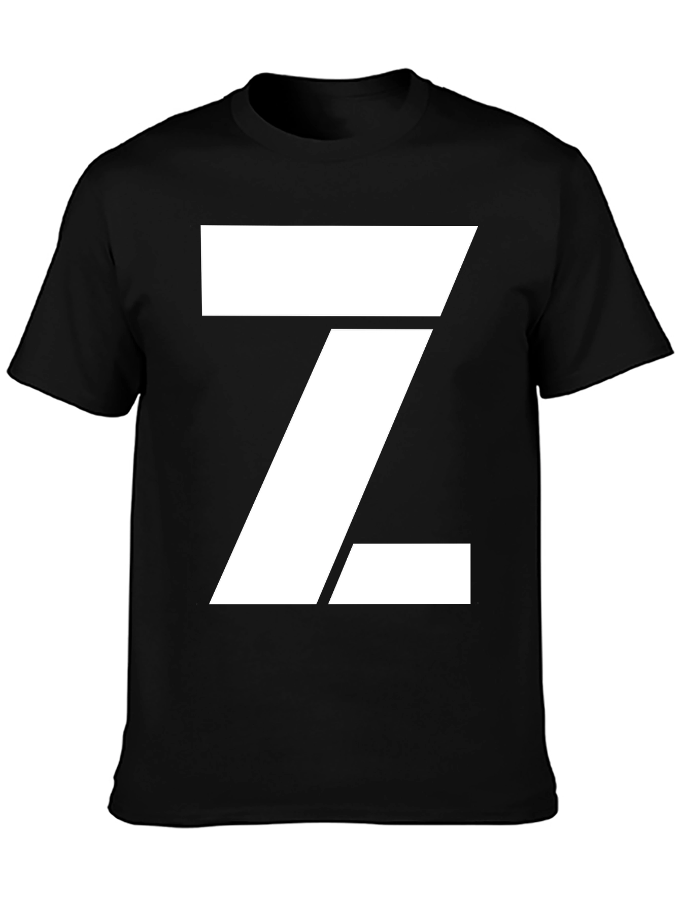 Modern Letter Z Graphic Tee - Stylish Black T-Shirt