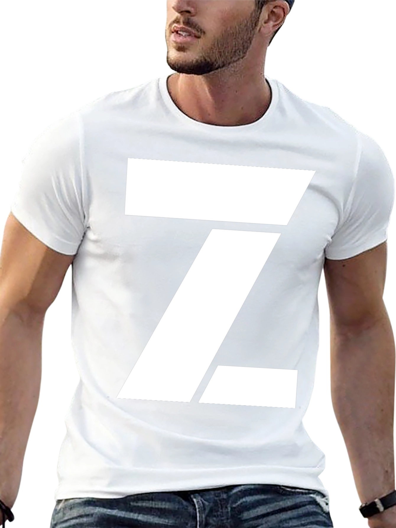 Modern Letter Z Graphic Tee - Stylish Black T-Shirt