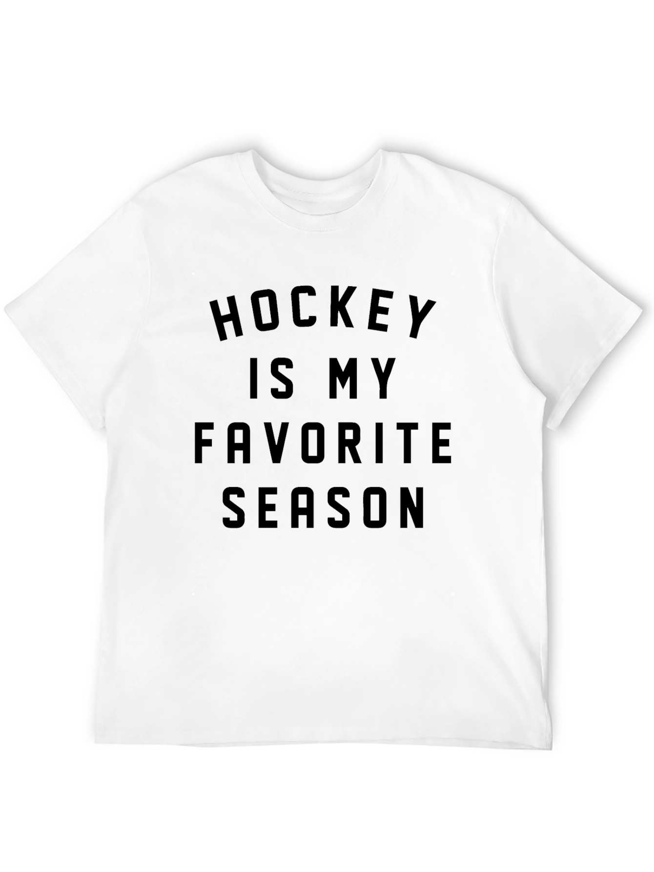 Hockey Is My Favorite Season Black Graphic T-Shirt