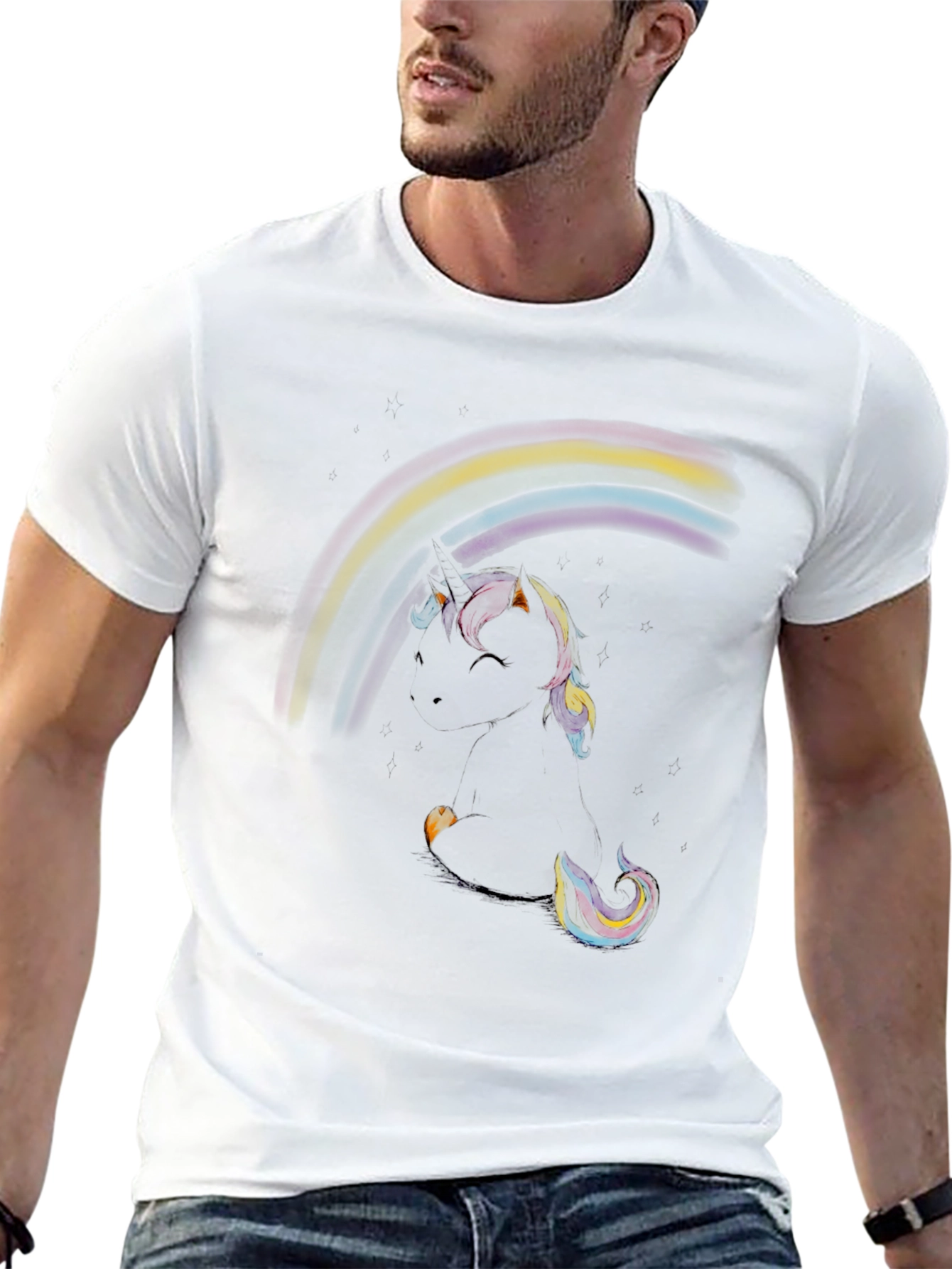 Unicorn Rainbow Black T-Shirt
