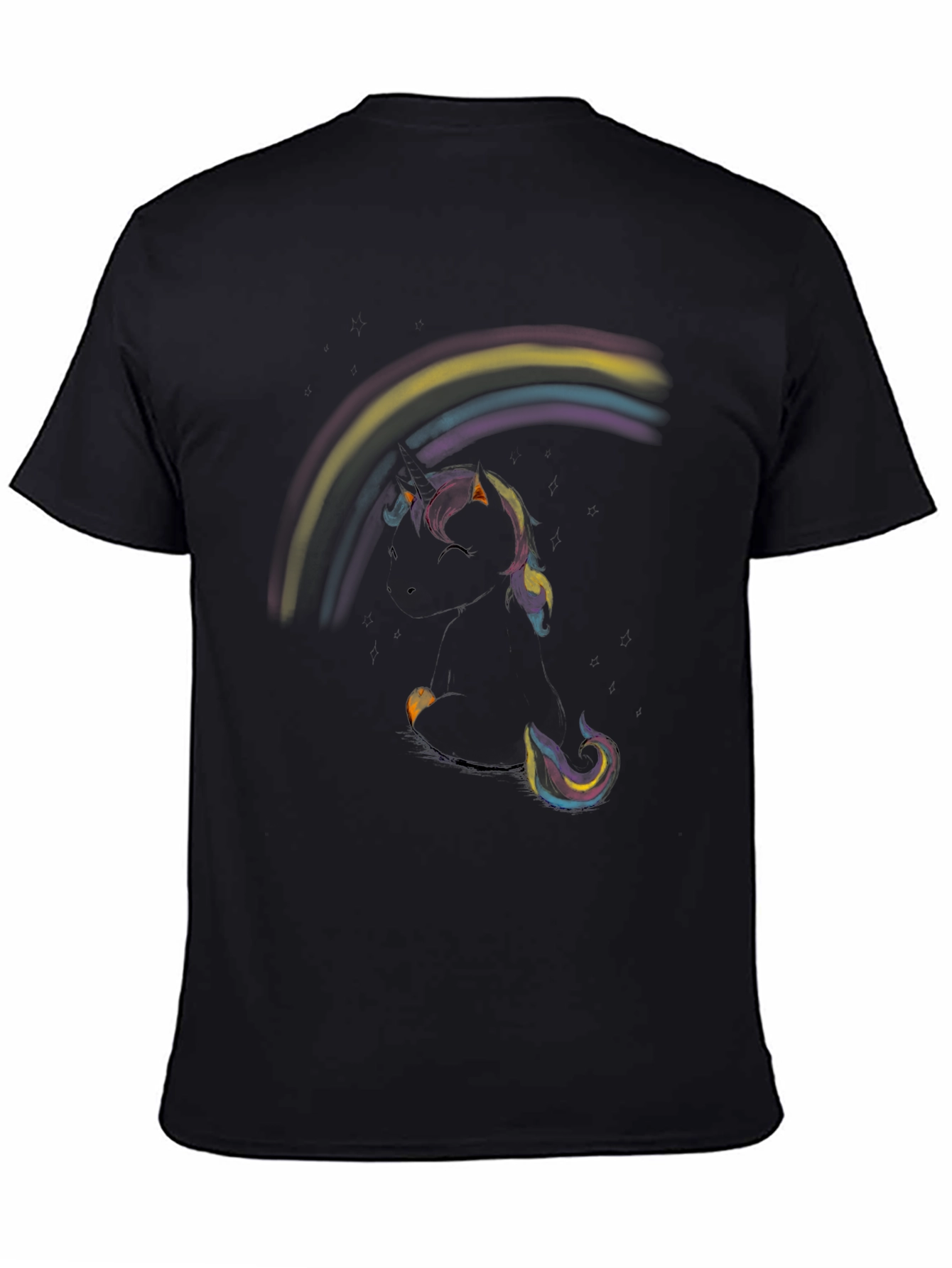 Unicorn Rainbow Black T-Shirt