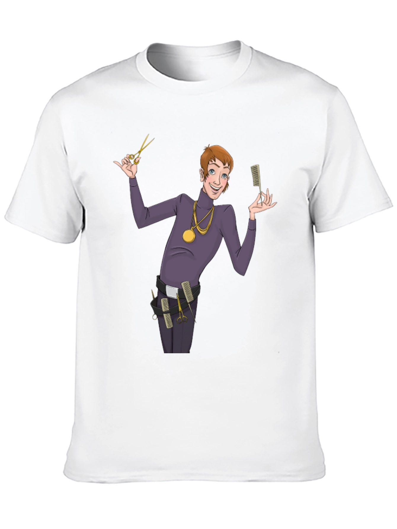 Barber Cartoon Graphic T-Shirt