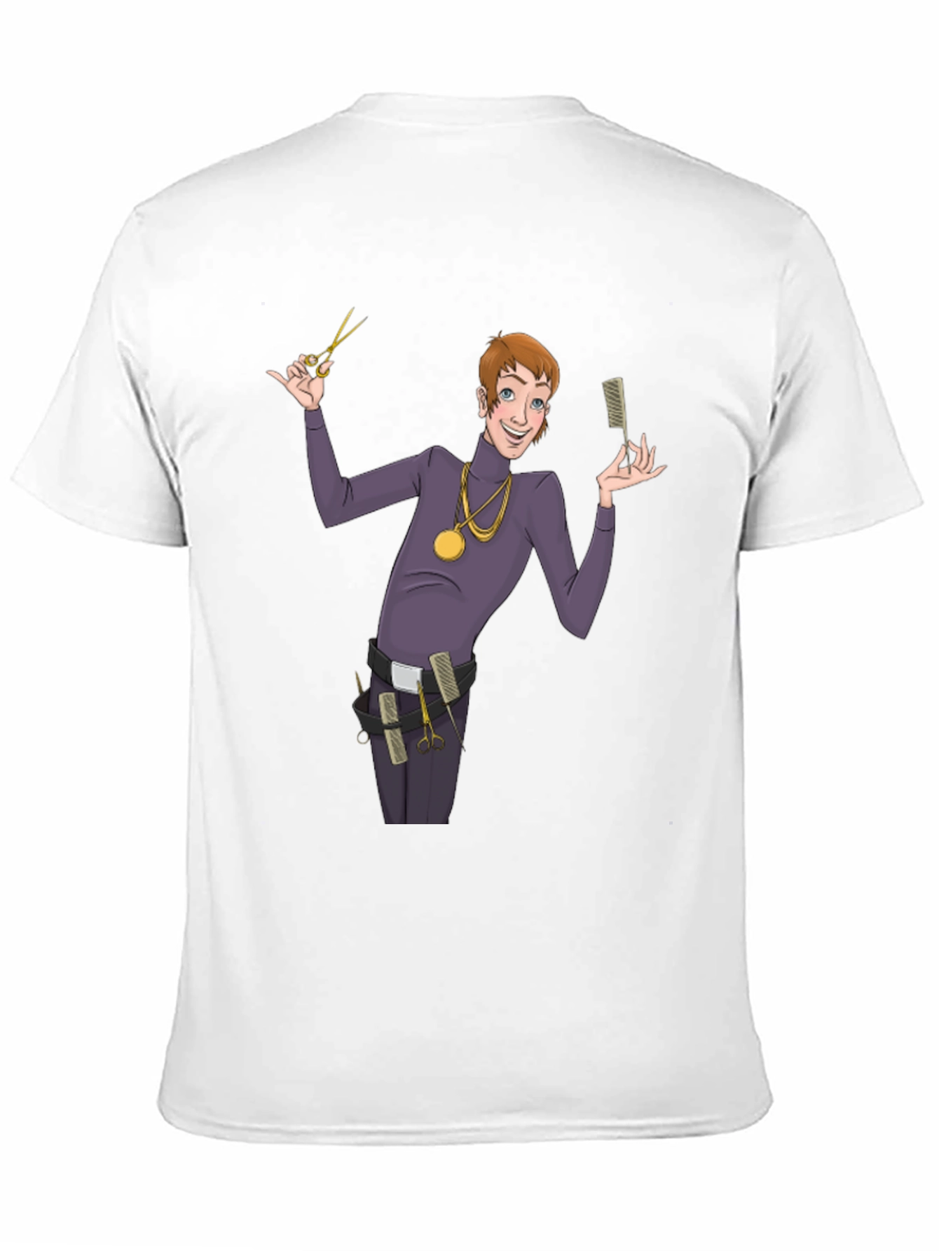Barber Cartoon Graphic T-Shirt
