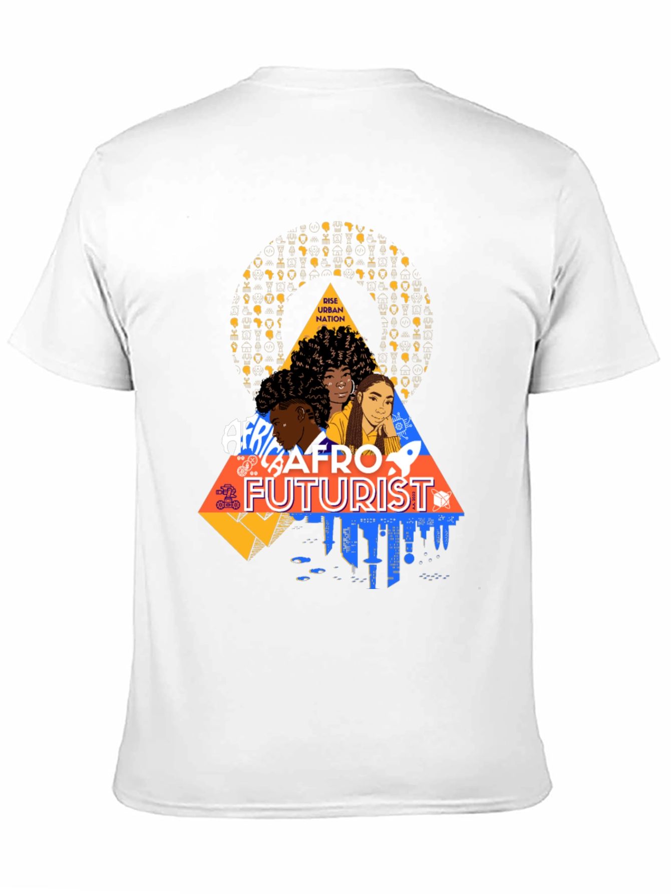 Afrofuturist Graphic Print Black T-Shirt