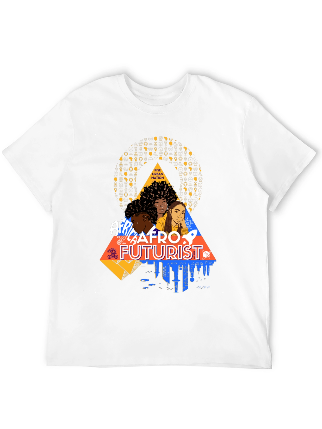 Afrofuturist Graphic Print Black T-Shirt
