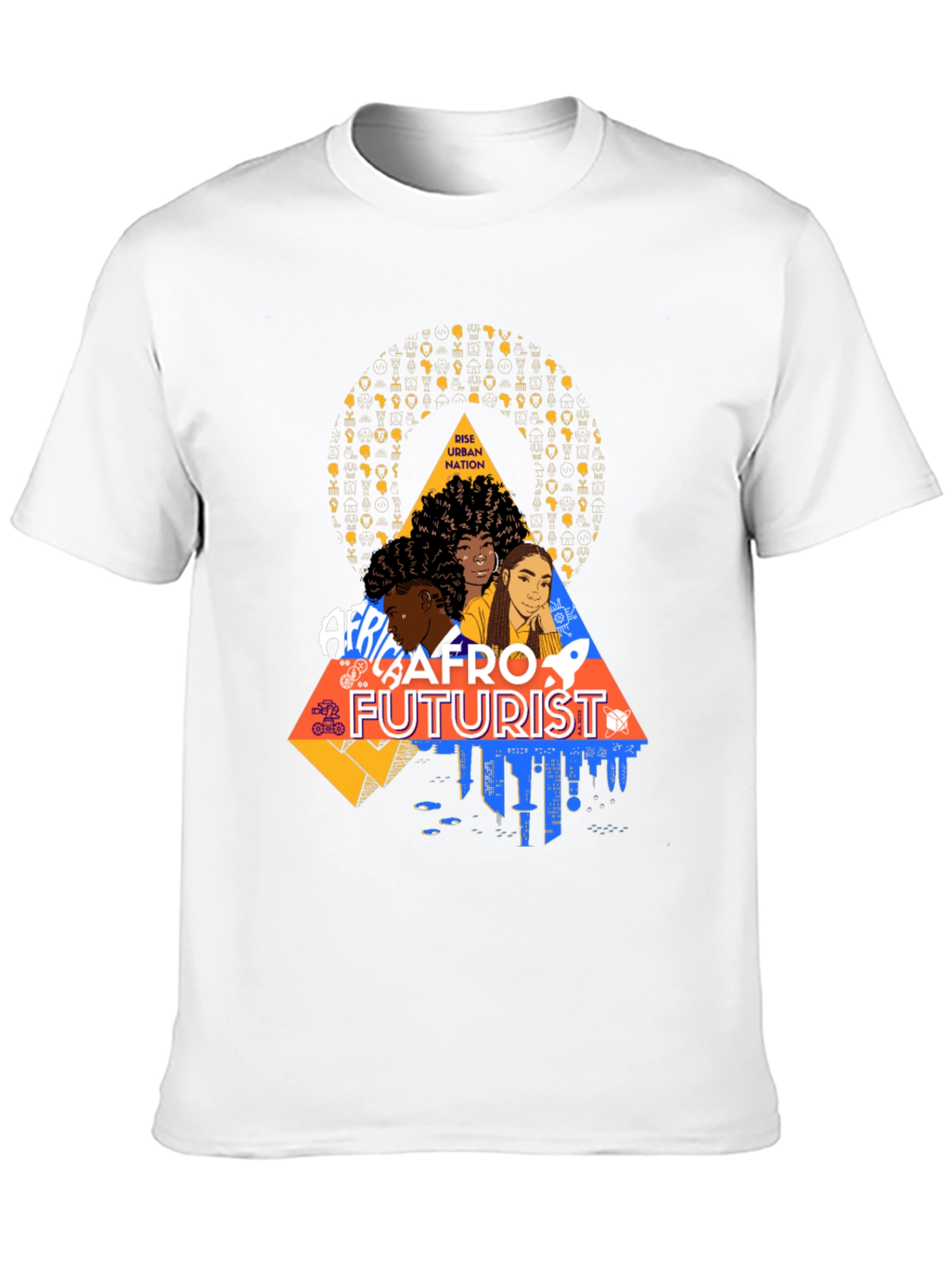 Afrofuturist Graphic Print Black T-Shirt