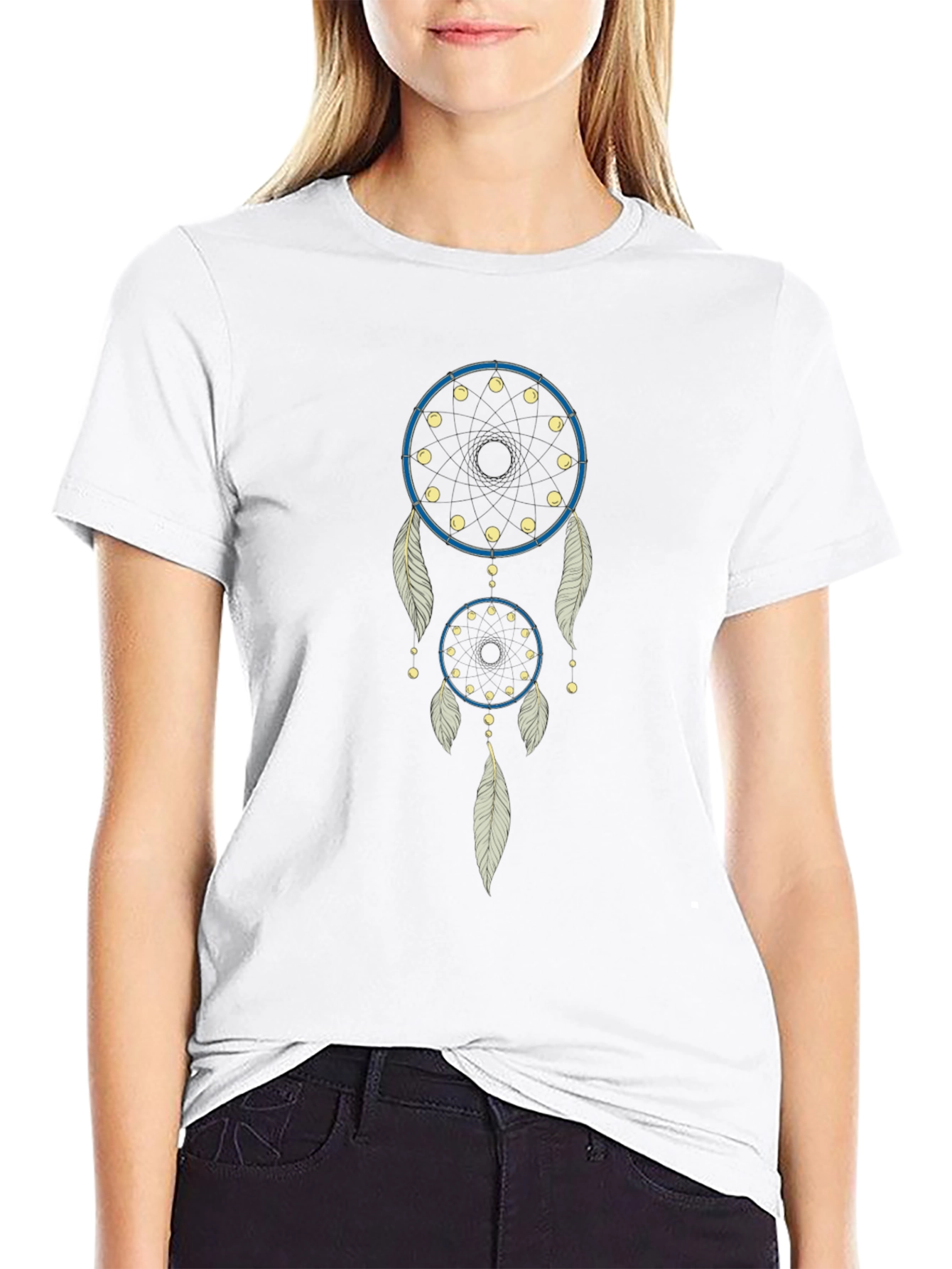 Dreamcatcher Graphic T-Shirt - Casual Black Tee
