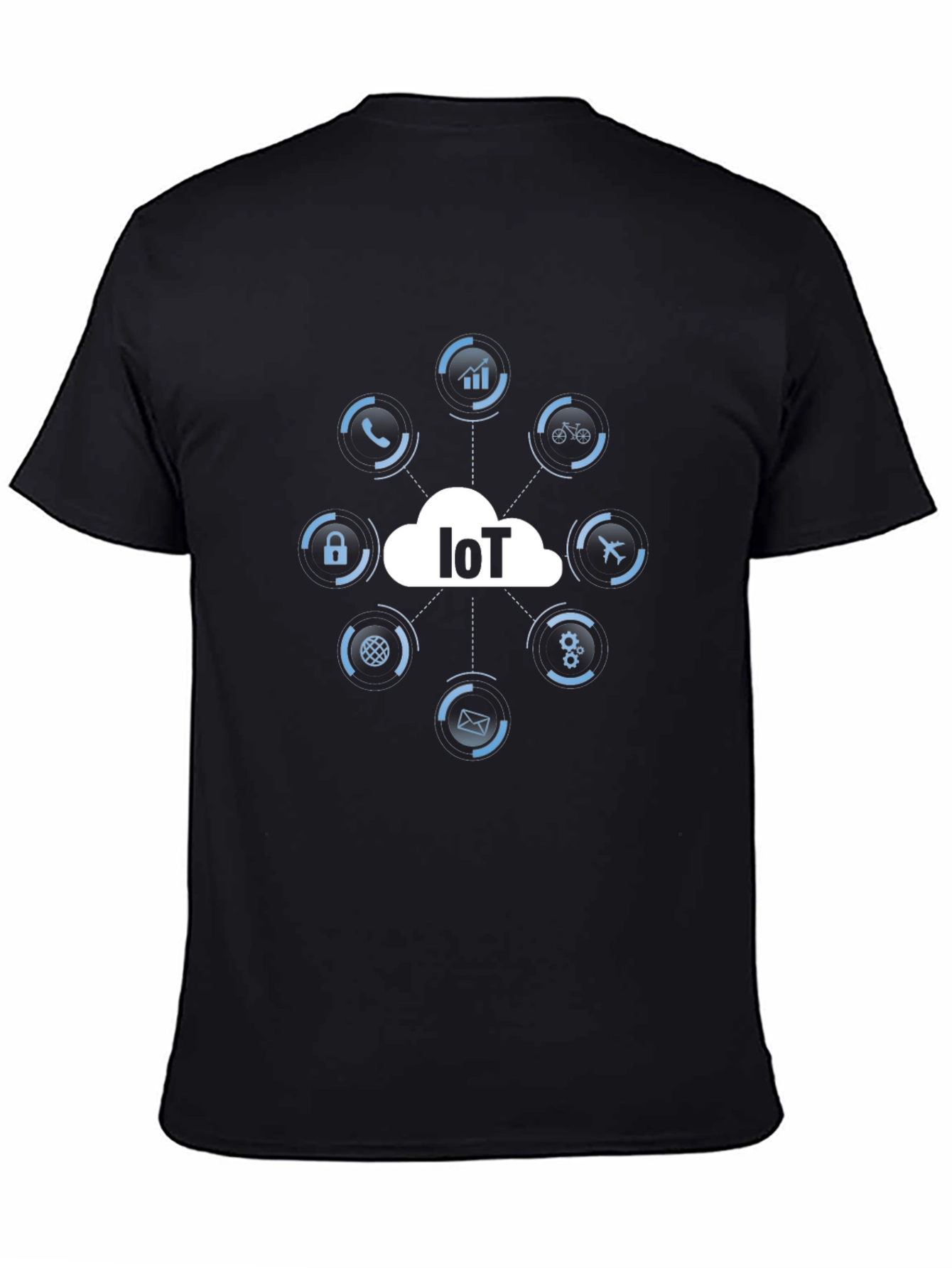 IoT Tech T-Shirt - Black Cotton Graphic Tee