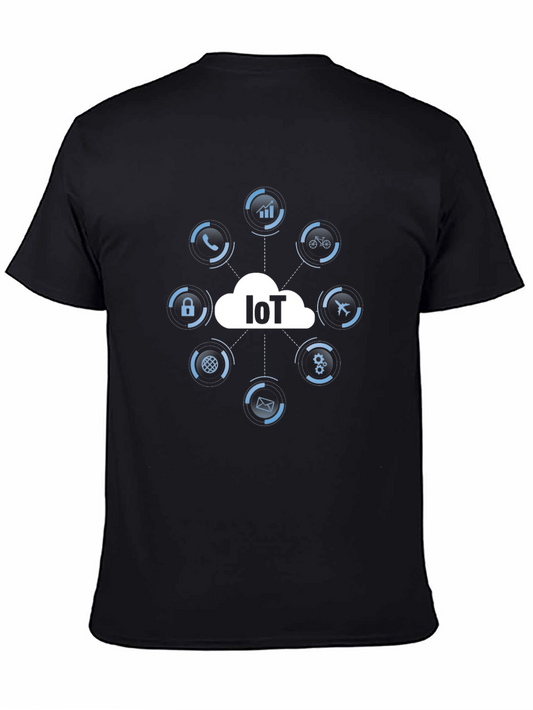 IoT Tech T-Shirt - Black Cotton Graphic Tee