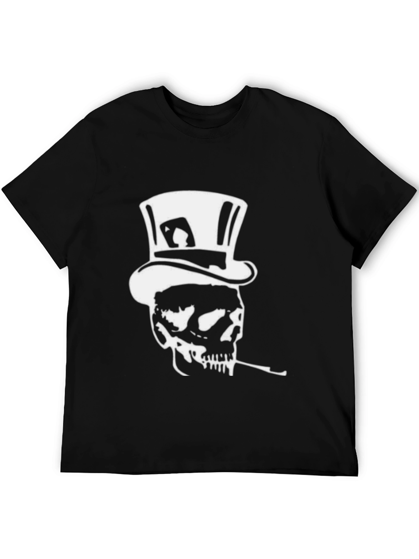 Skull in Top Hat Graphic Tee - Black