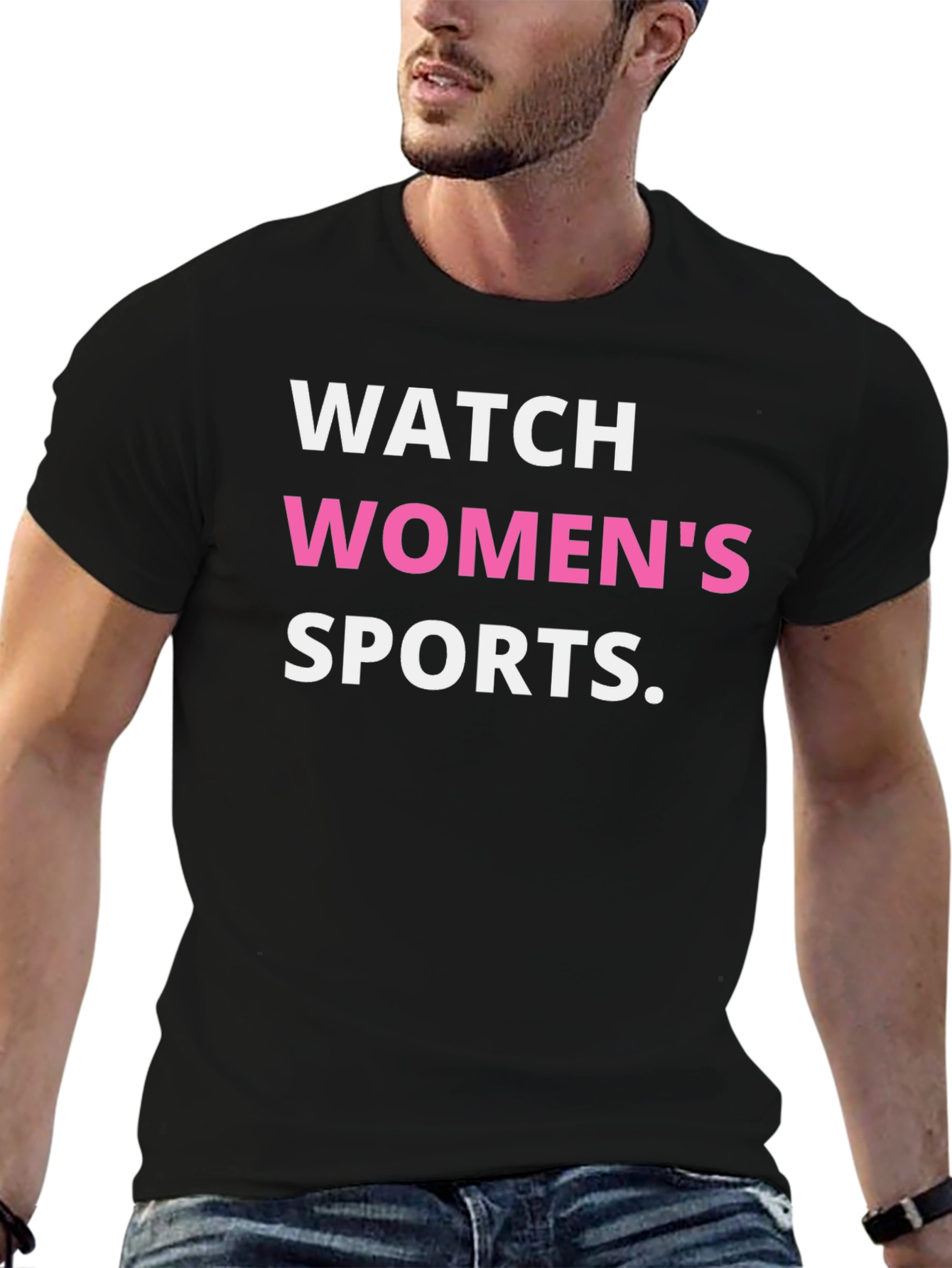 Watch Womens Sports Tee - Black Cotton T-Shirt