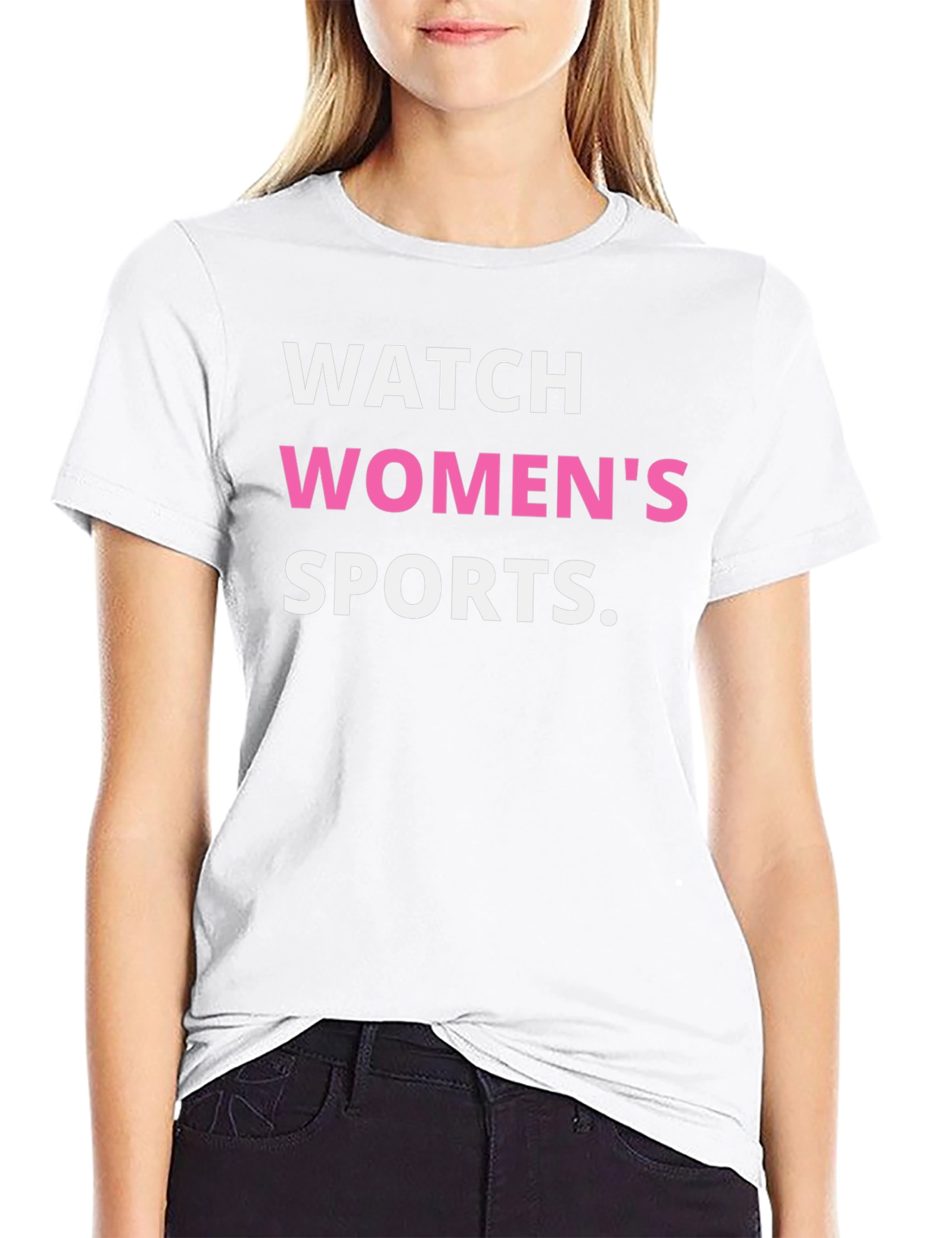 Watch Womens Sports Tee - Black Cotton T-Shirt