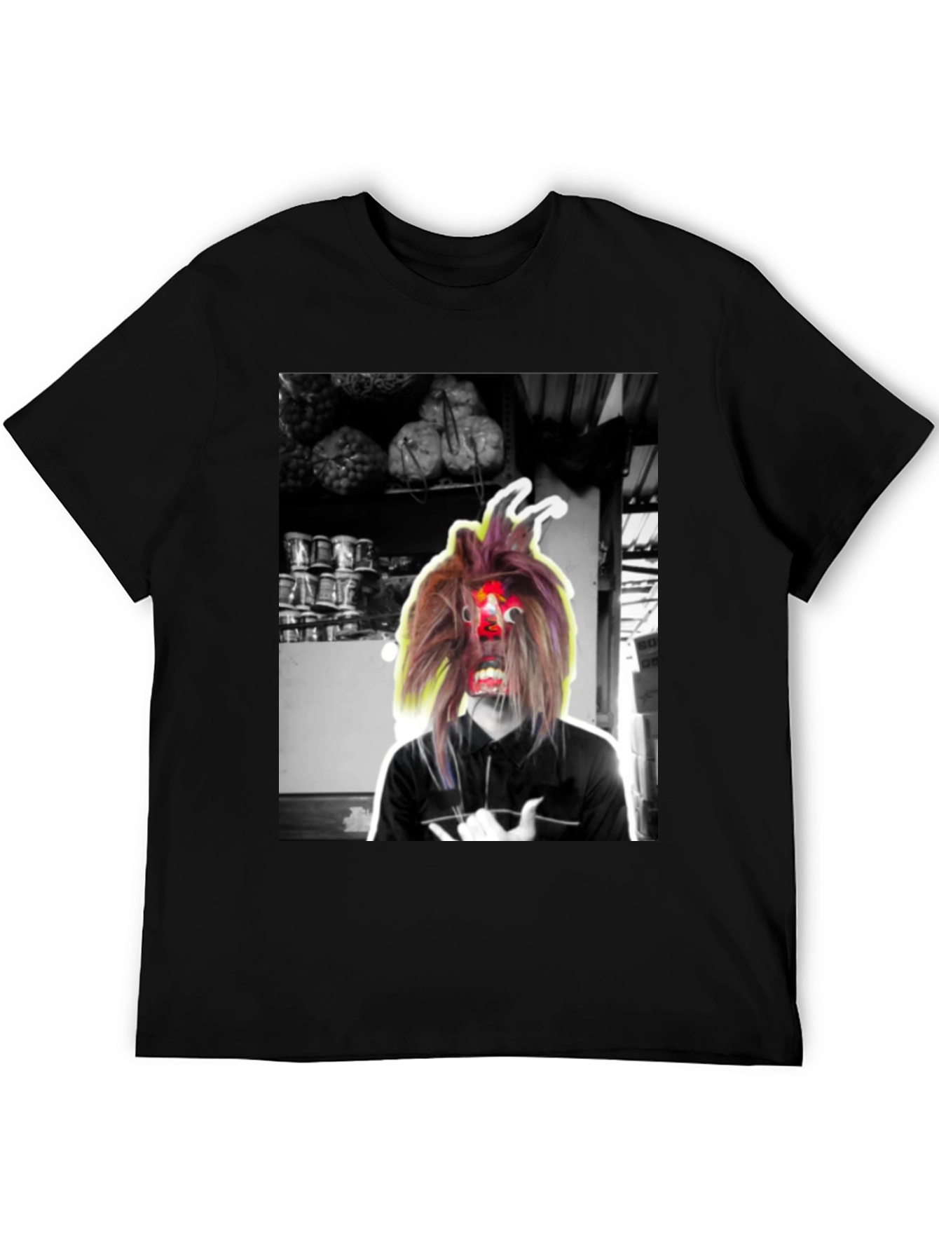 Unique Graphic Print Black T-Shirt