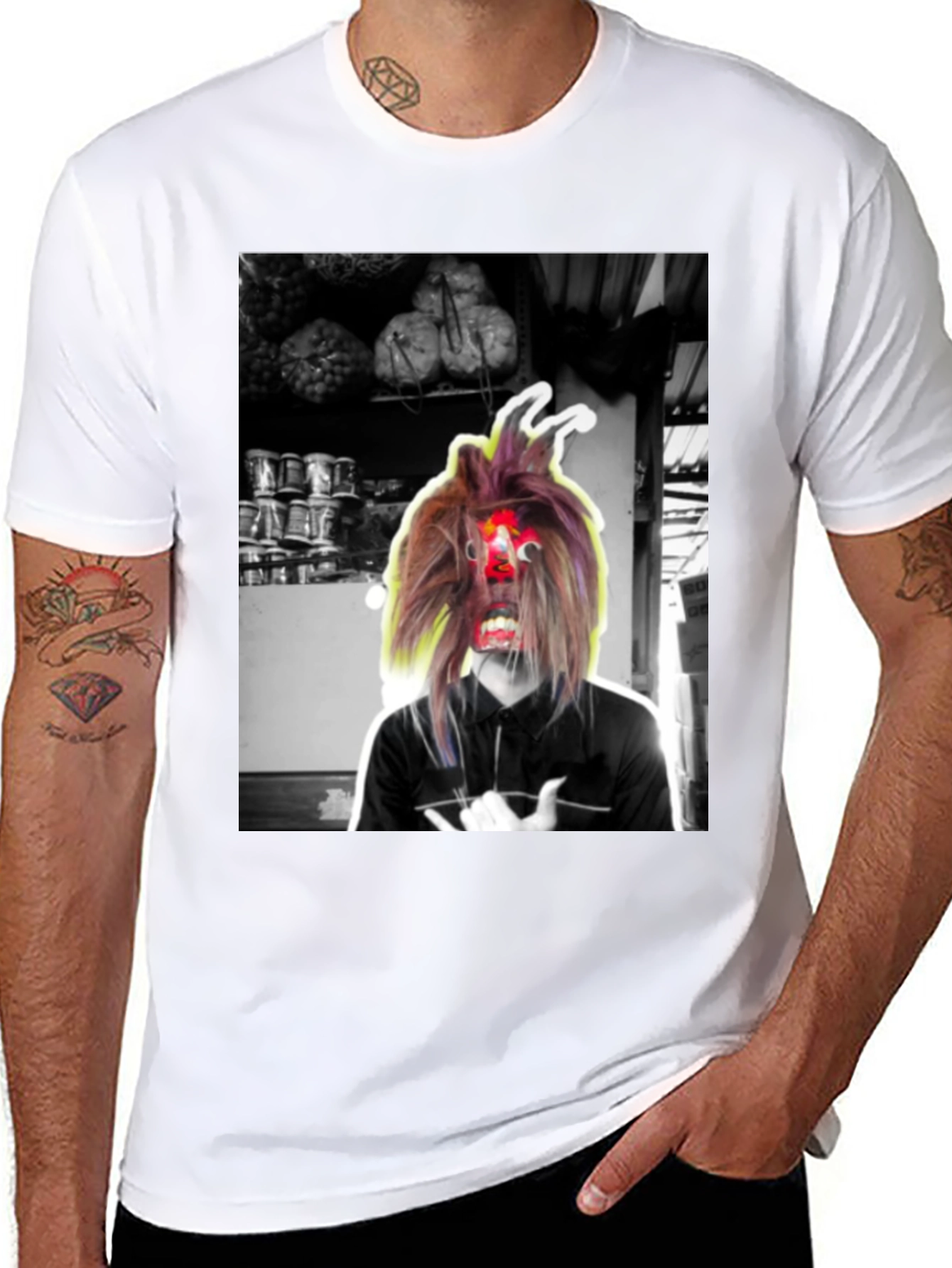 Unique Graphic Print Black T-Shirt