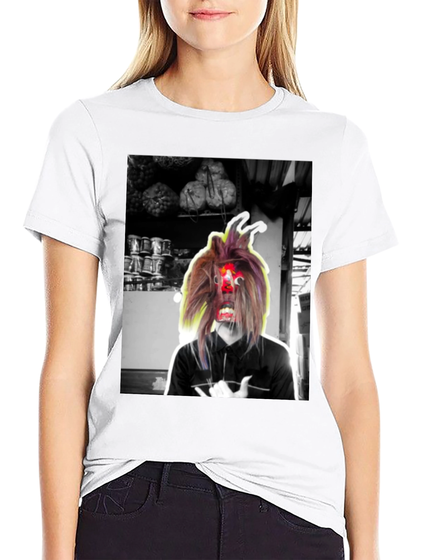 Unique Graphic Print Black T-Shirt