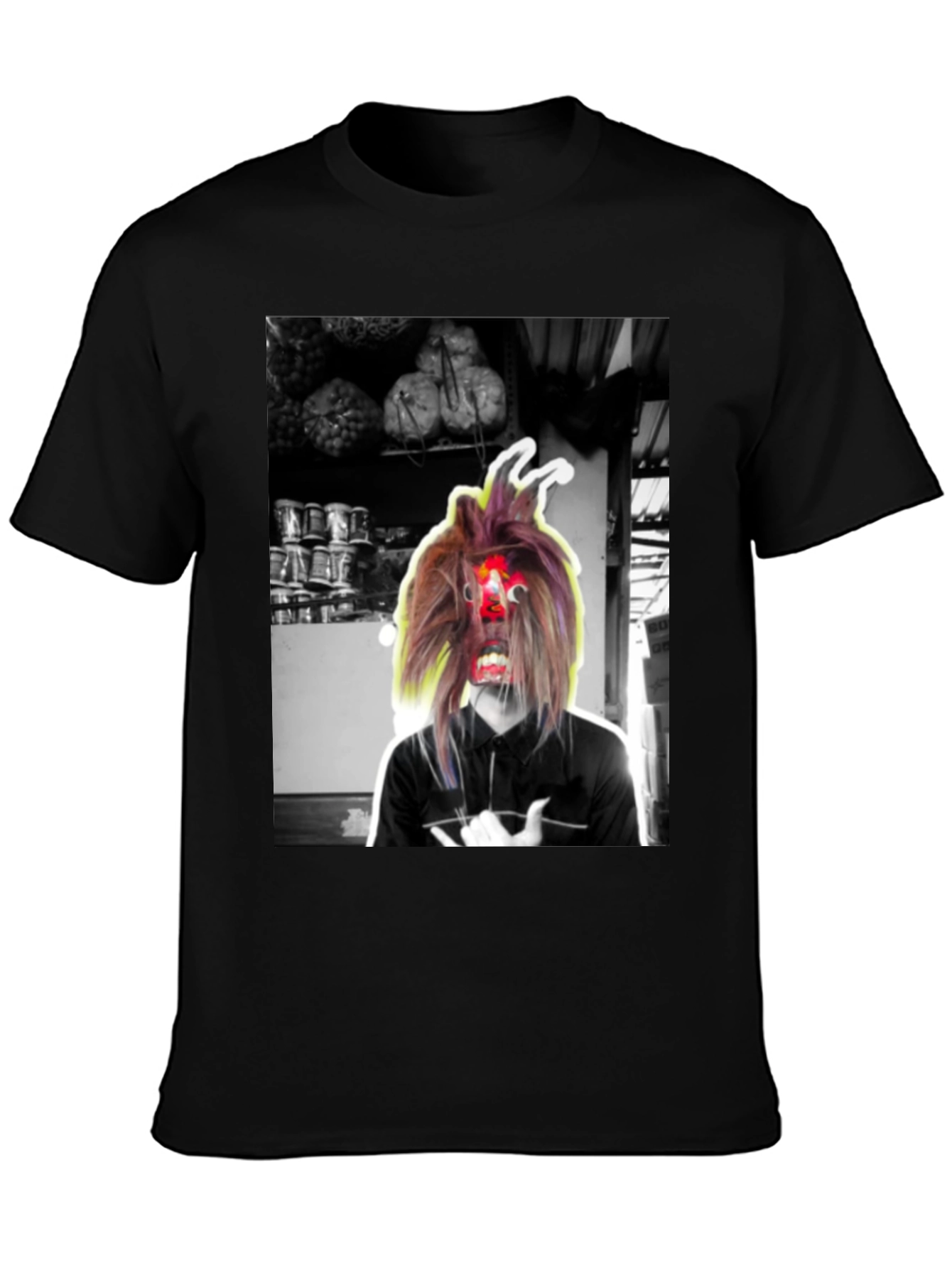 Unique Graphic Print Black T-Shirt