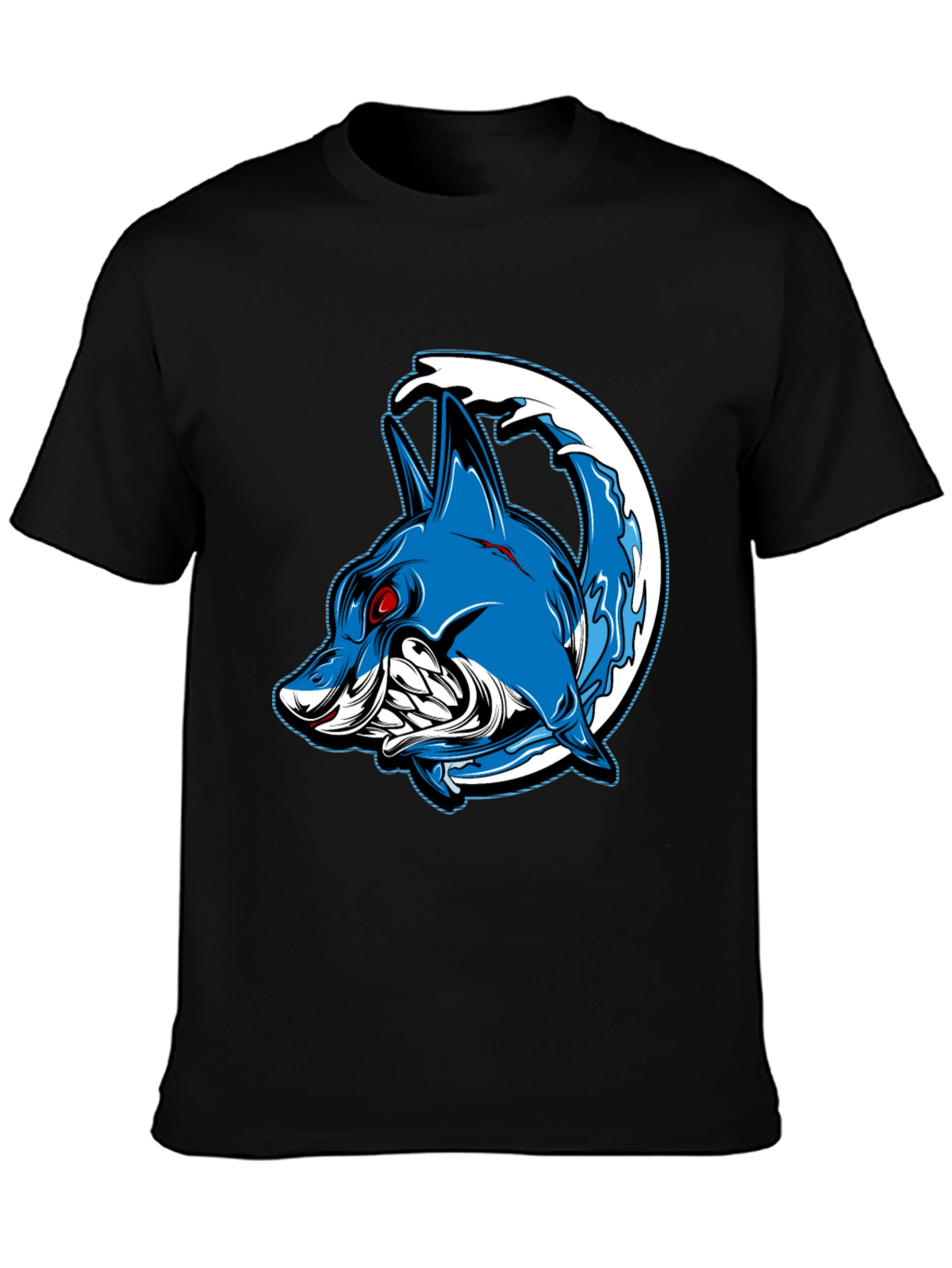 Shark Wave Graphic Tee - Mens Black T-Shirt