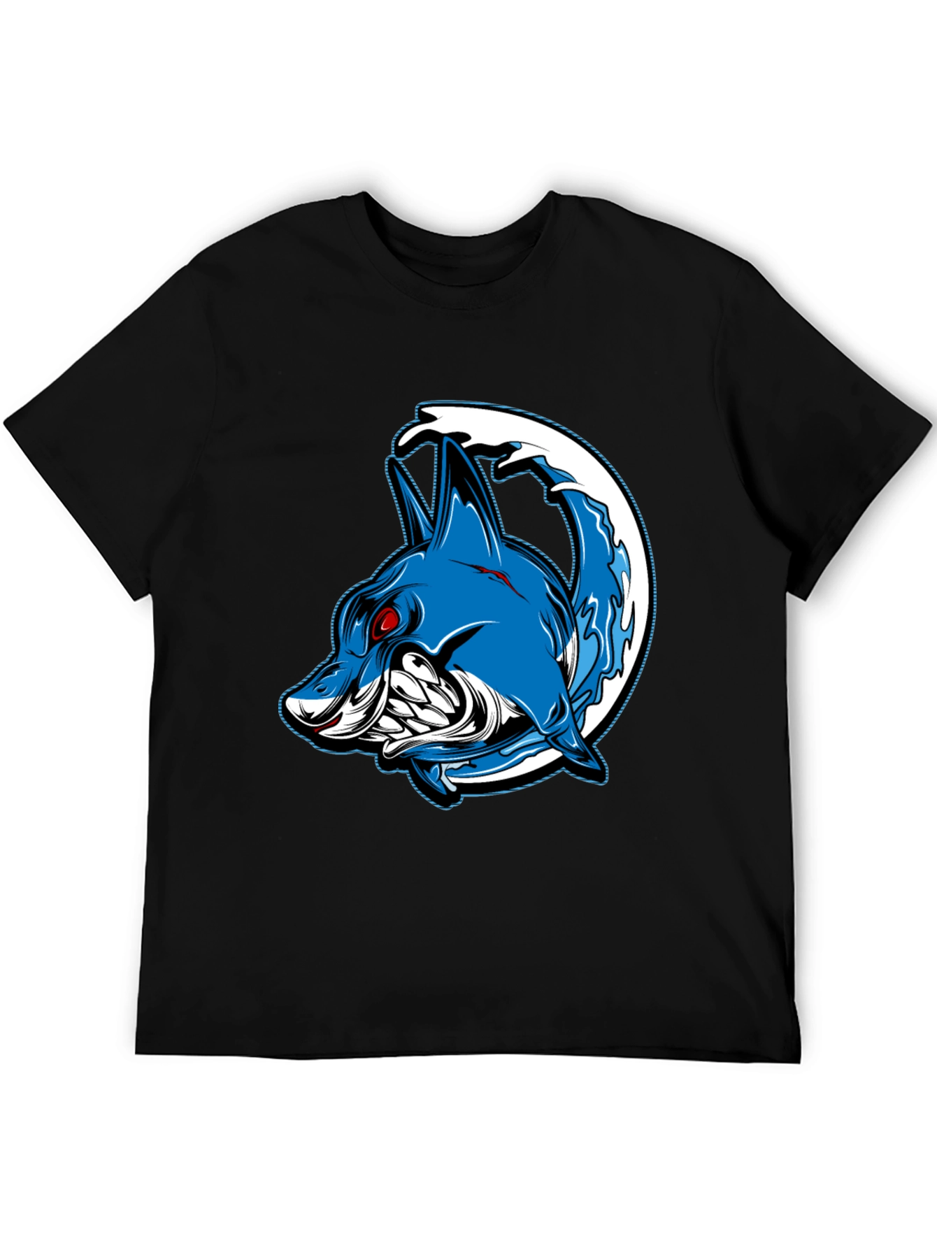 Shark Wave Graphic Tee - Mens Black T-Shirt