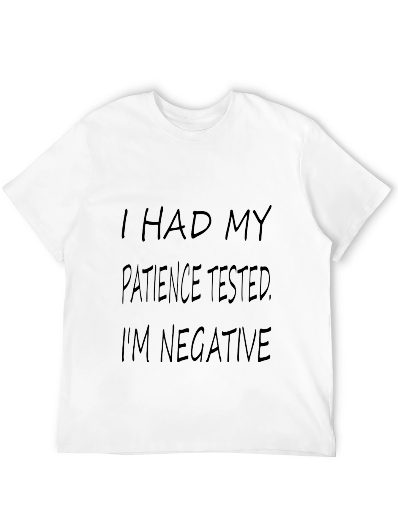 Mens Black Humor Graphic T-Shirt: Patience Tested