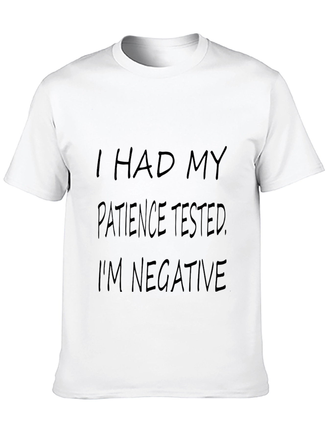 Mens Black Humor Graphic T-Shirt: Patience Tested